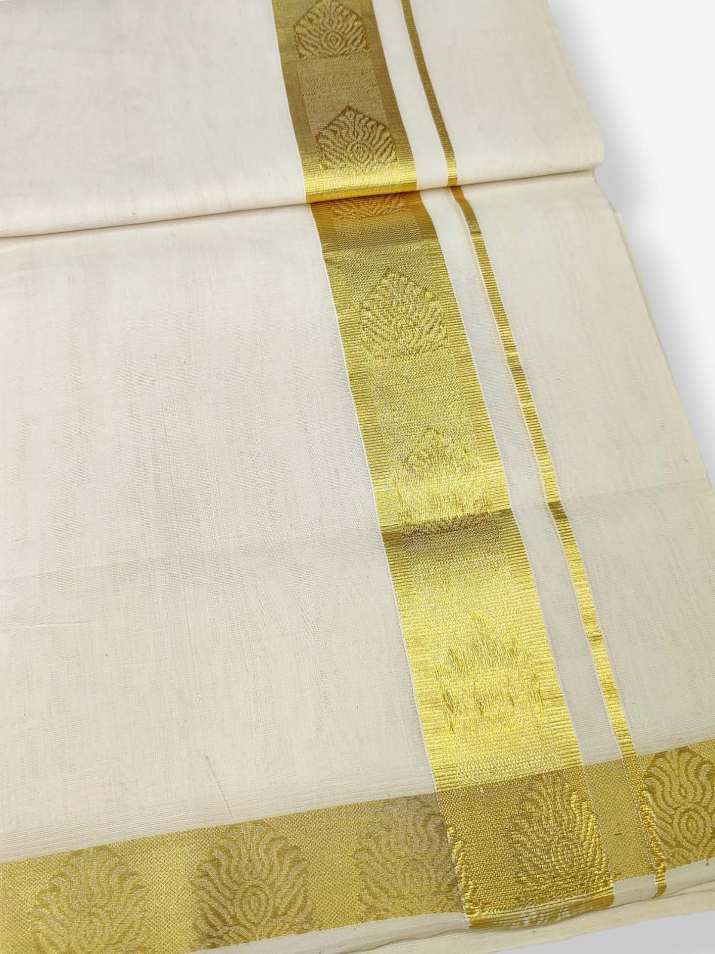 Premium Wedding Handloom Balaramapuram Unaakupaavu Kasavu Mundu for Men