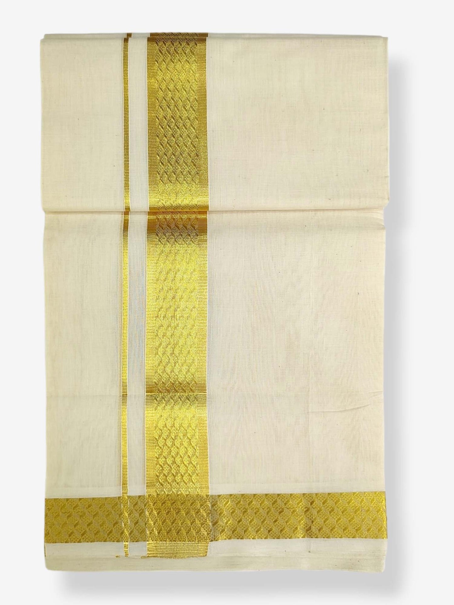 Premium Wedding Handloom Balaramapuram Unaakupaavu Kasavu Mundu for Men