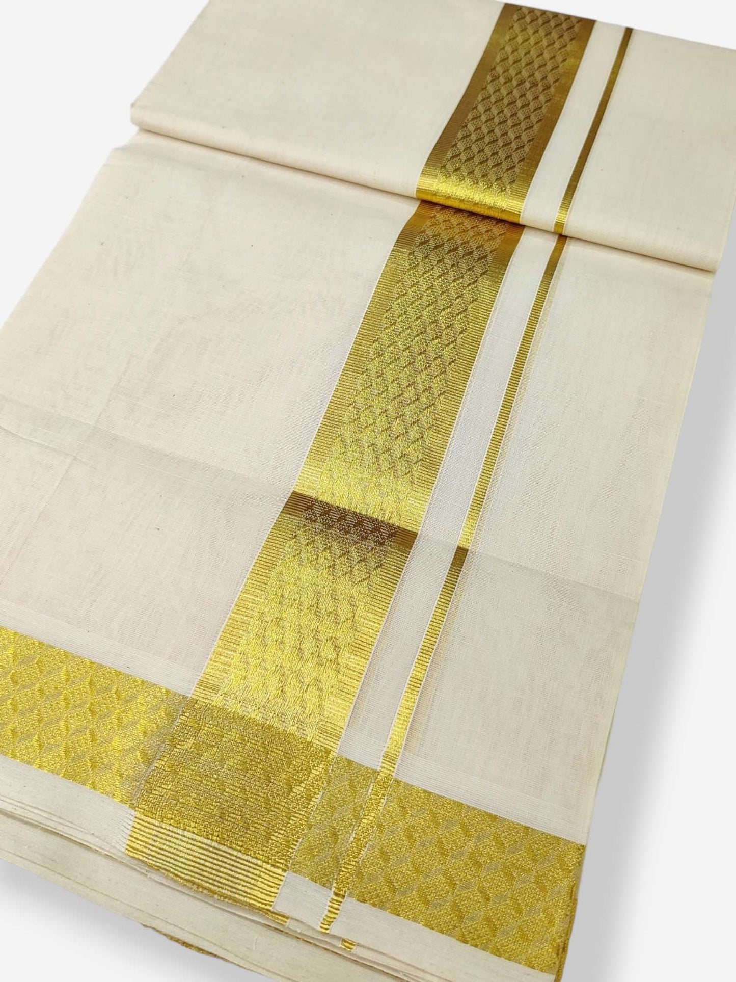Premium Wedding Handloom Balaramapuram Unaakupaavu Kasavu Mundu for Men