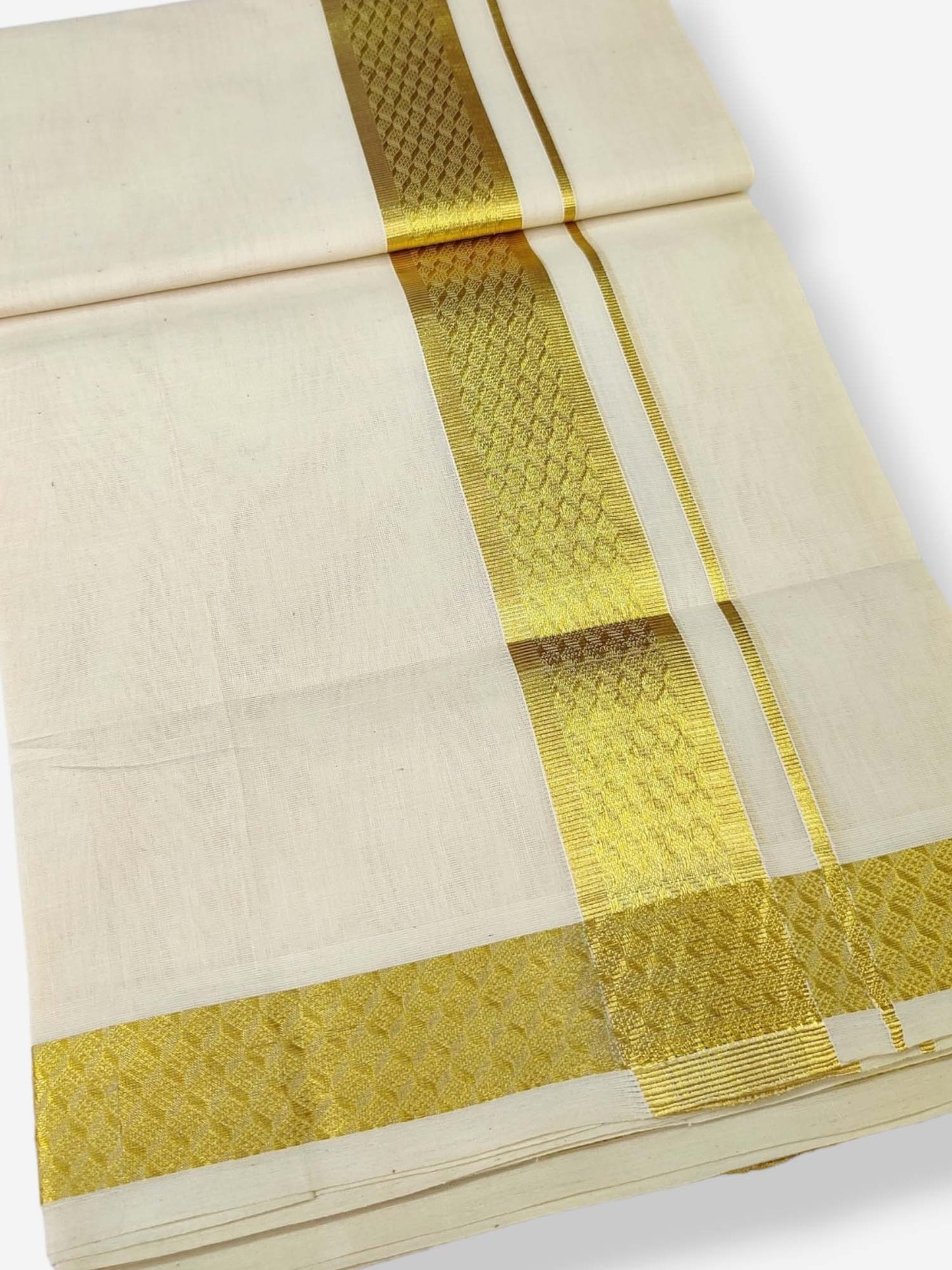 Premium Wedding Handloom Balaramapuram Unaakupaavu Kasavu Mundu for Men