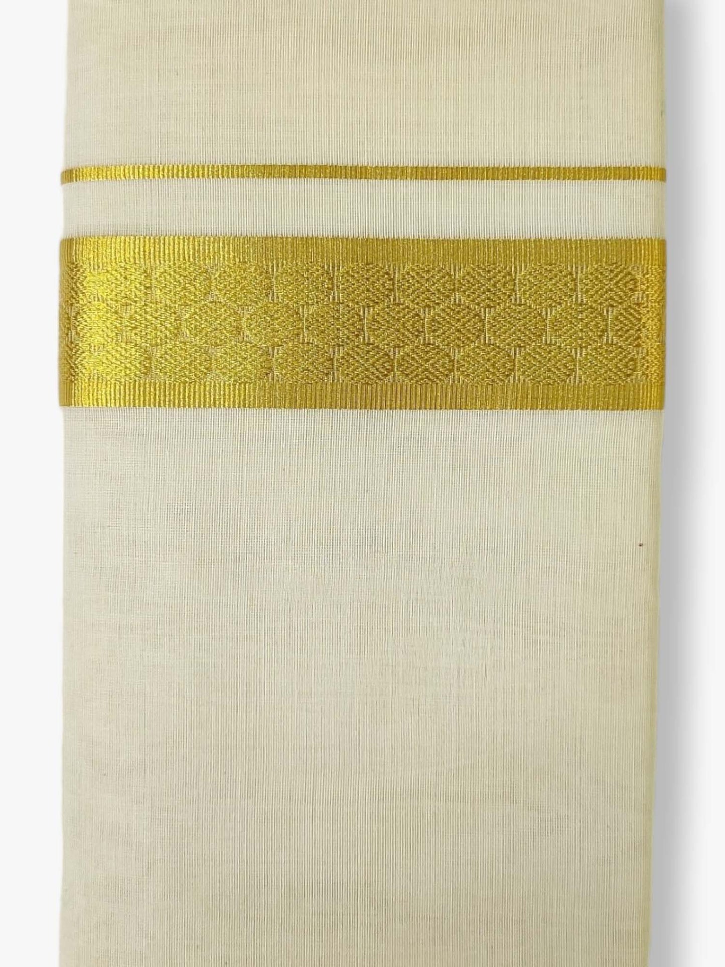 Premium Wedding Handloom Balaramapuram Unaakupaavu Kasavu Mundu for Men