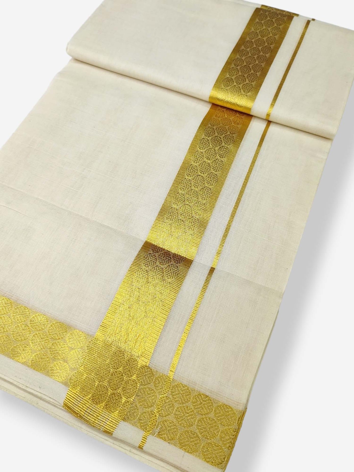 Premium Wedding Handloom Balaramapuram Unaakupaavu Kasavu Mundu for Men