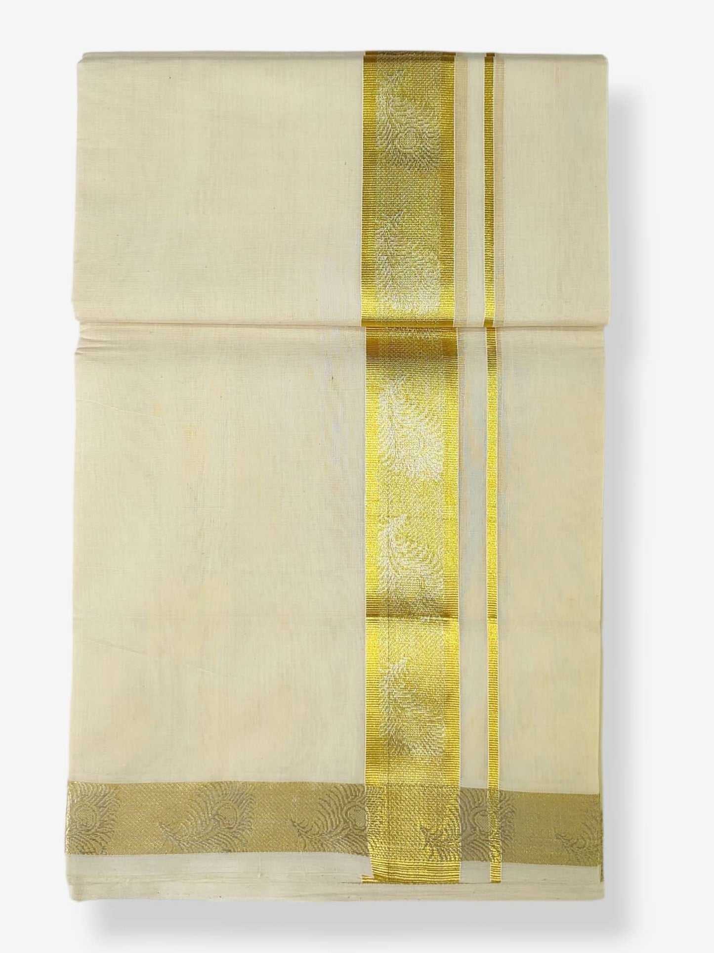 Premium Wedding Handloom Balaramapuram Unaakupaavu Kasavu Mundu for Men