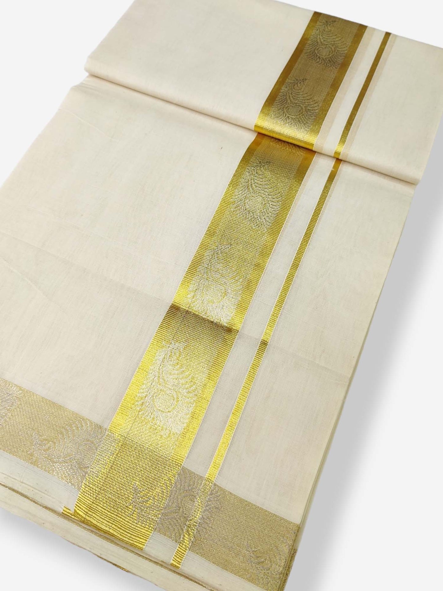 Premium Wedding Handloom Balaramapuram Unaakupaavu Kasavu Mundu for Men