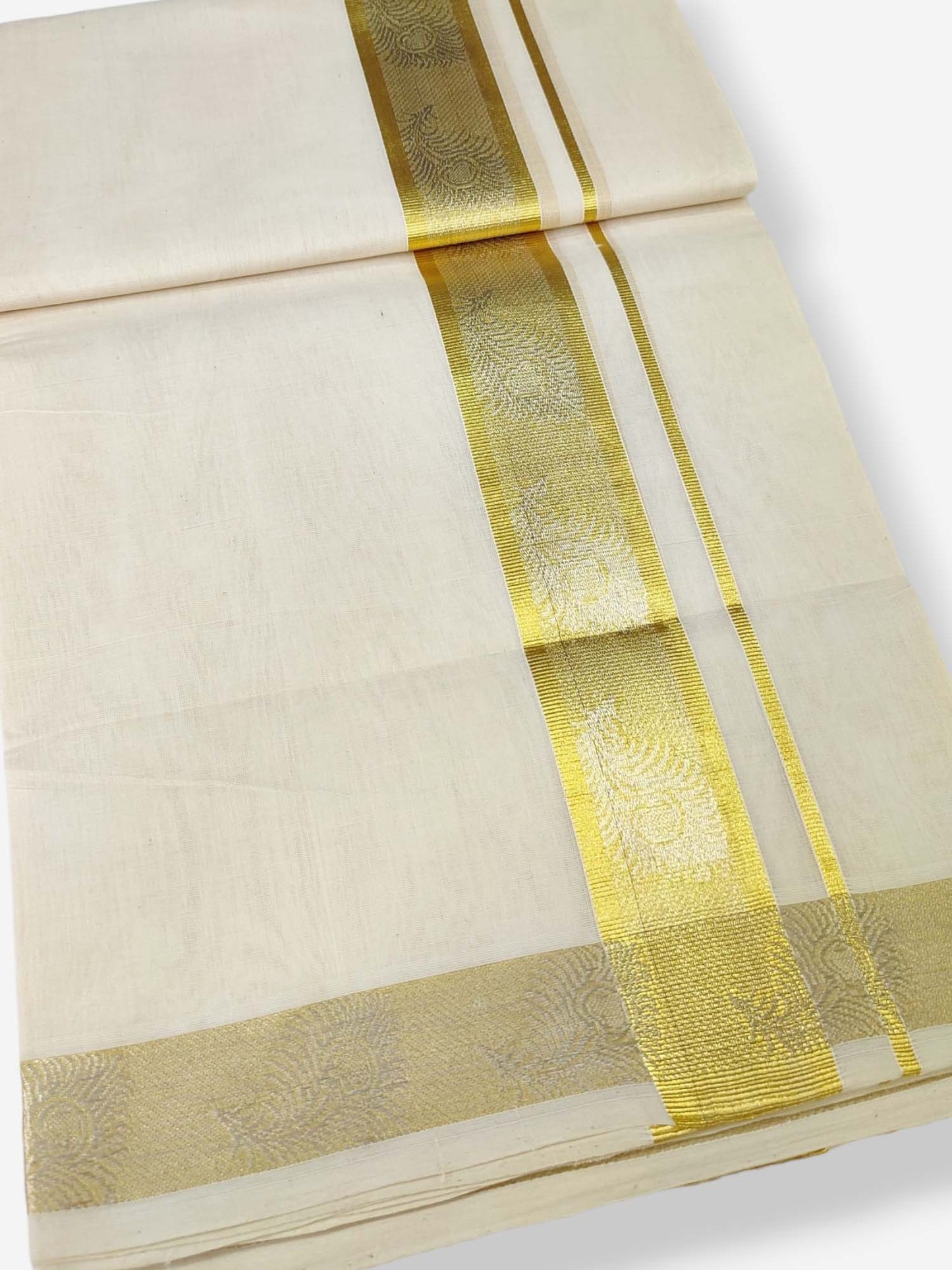 Premium Wedding Handloom Balaramapuram Unaakupaavu Kasavu Mundu for Men