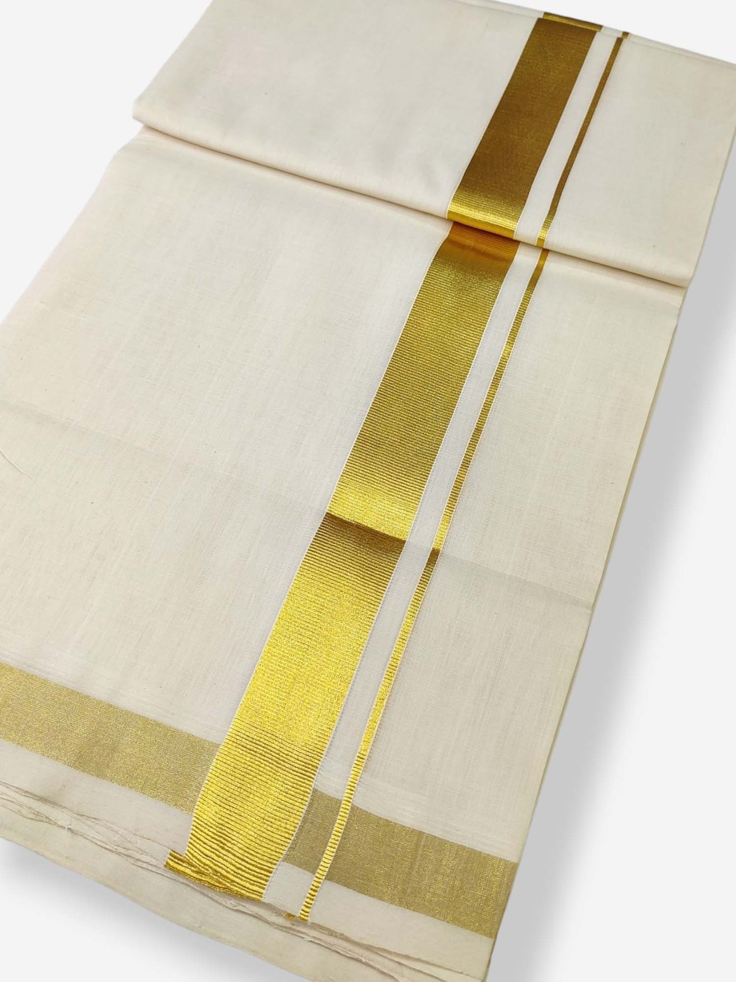 Premium Wedding Handloom Balaramapuram Unaakupaavu Kasavu Mundu for Men