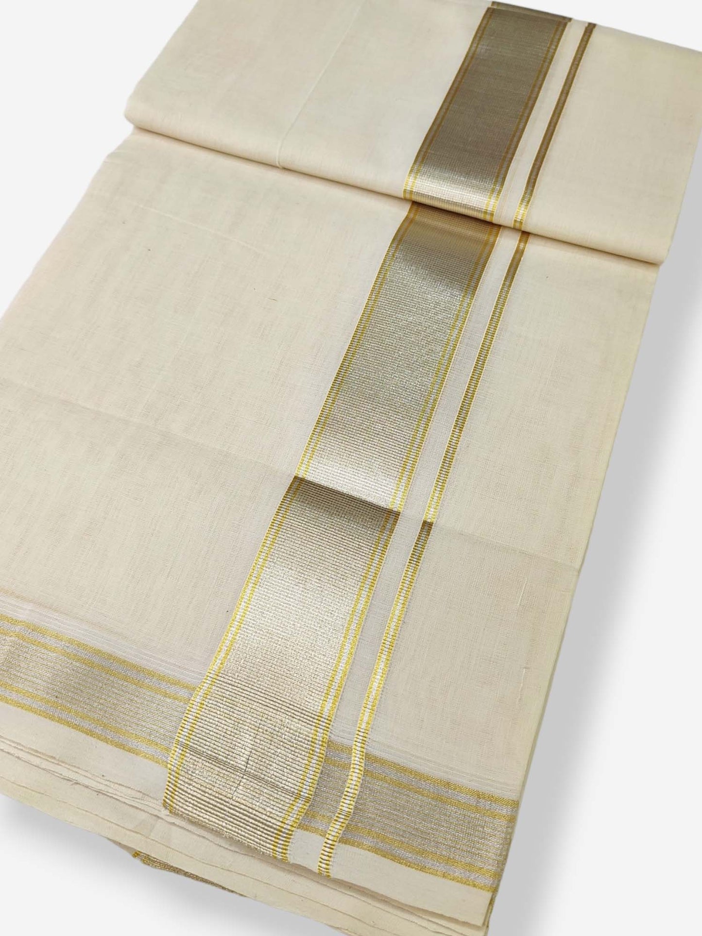 Premium Wedding Handloom Balaramapuram Unaakupaavu Kasavu Mundu for Men