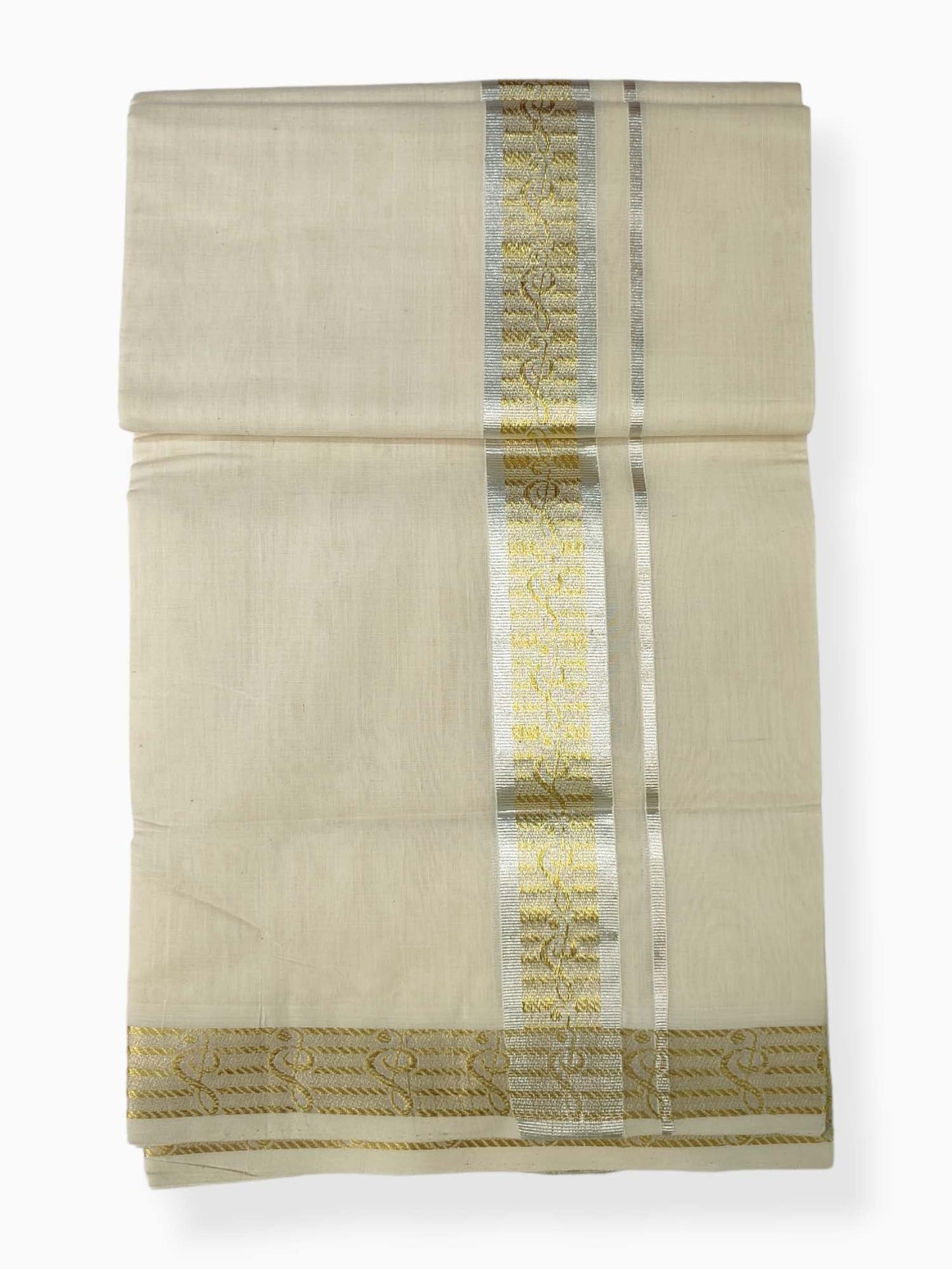 Premium Wedding Handloom Balaramapuram Unaakupaavu Kasavu Mundu for Men