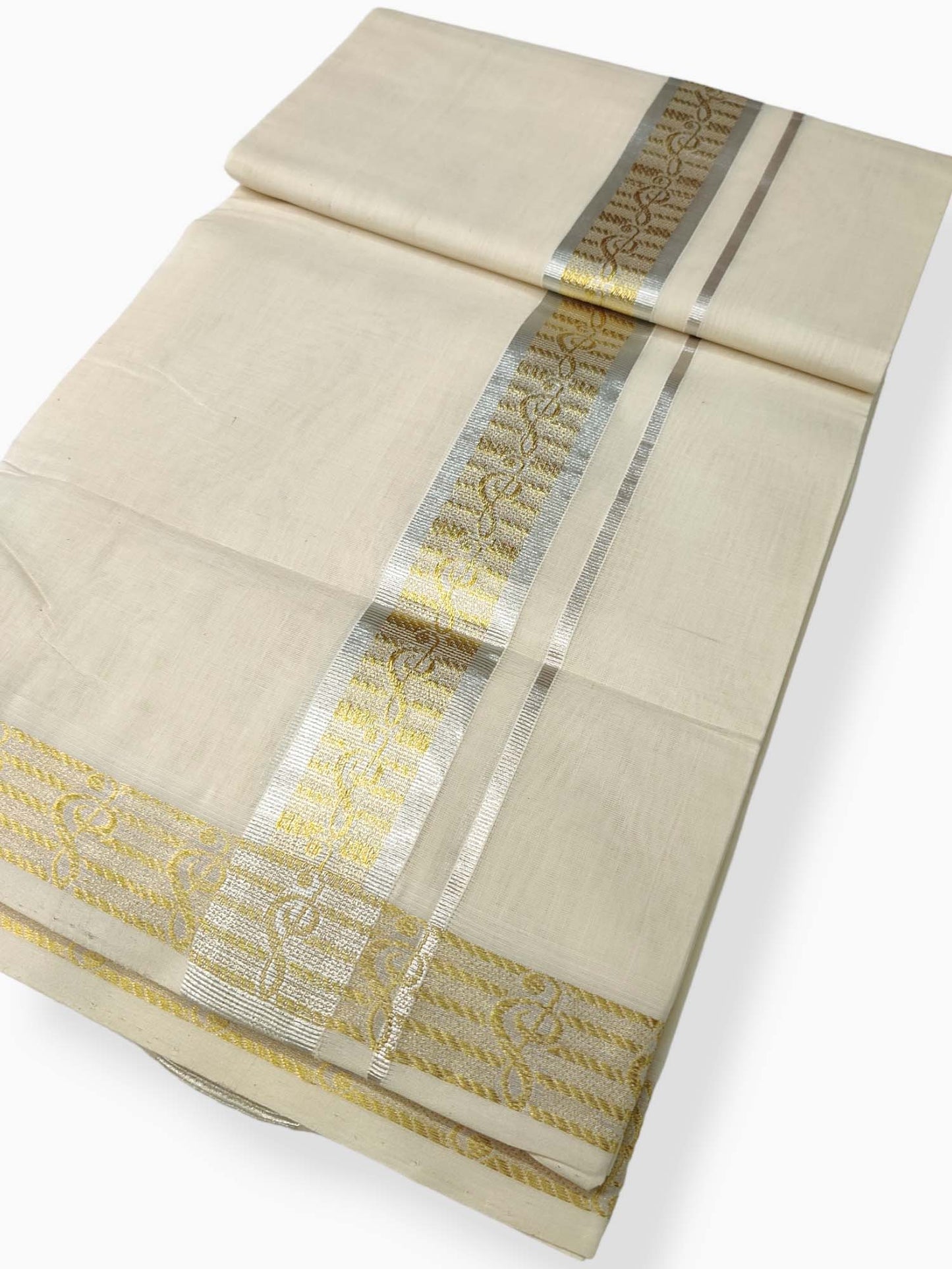 Premium Wedding Handloom Balaramapuram Unaakupaavu Kasavu Mundu for Men