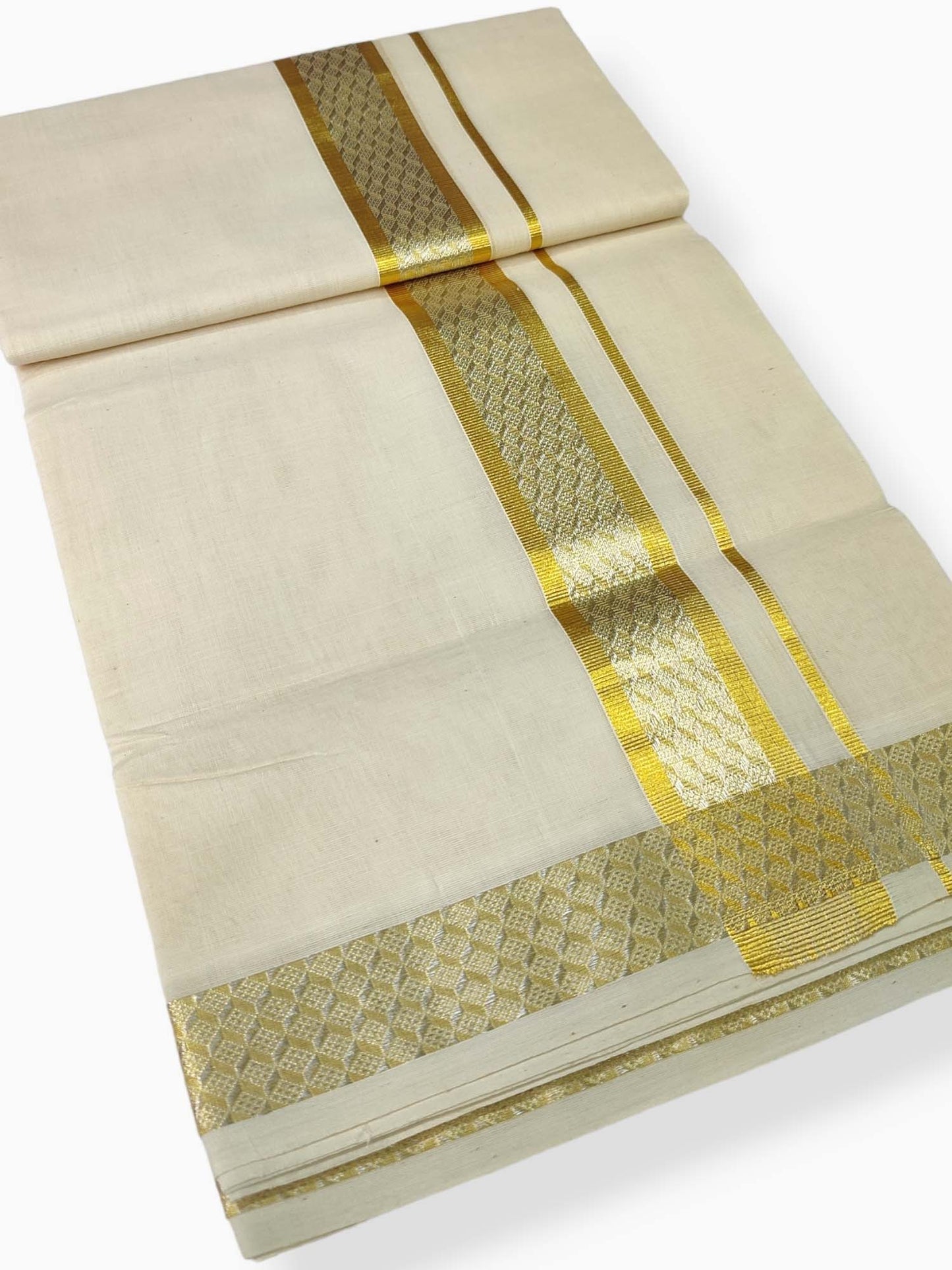 Premium Wedding Handloom Balaramapuram Unaakupaavu Kasavu Mundu for Men