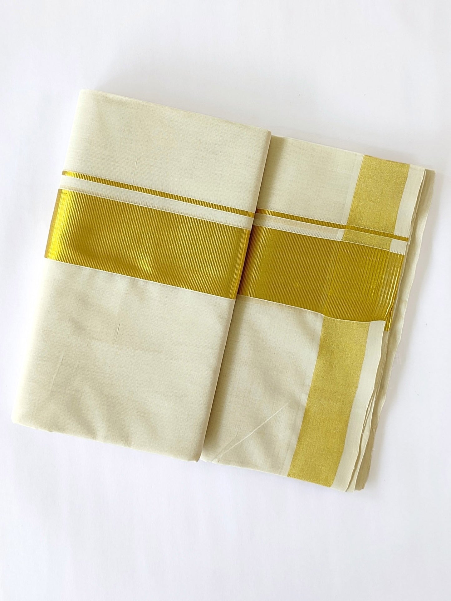 Premium Wedding Handloom Kasavu Mundu for Men