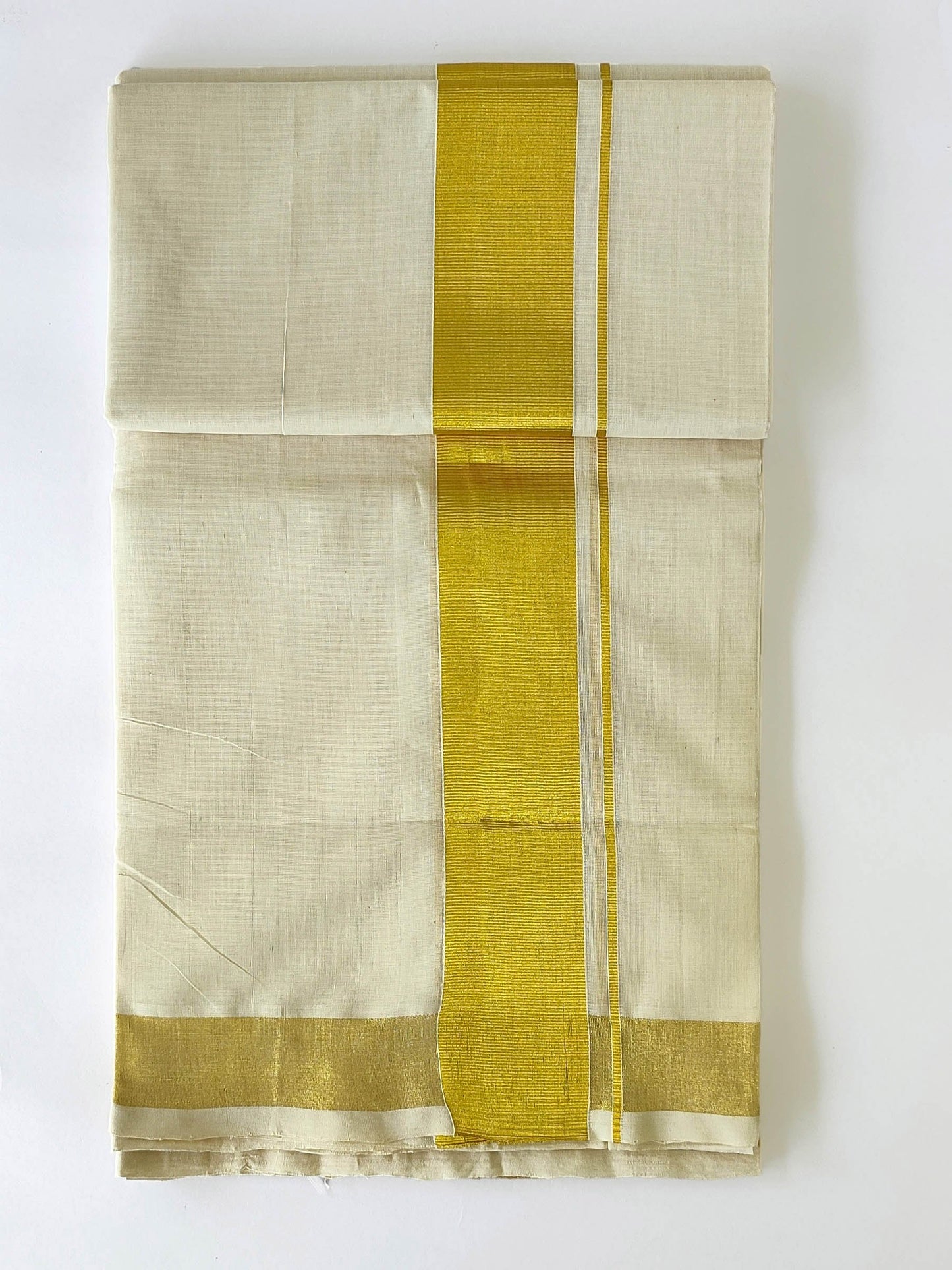 Premium Wedding Handloom Kasavu Mundu for Men