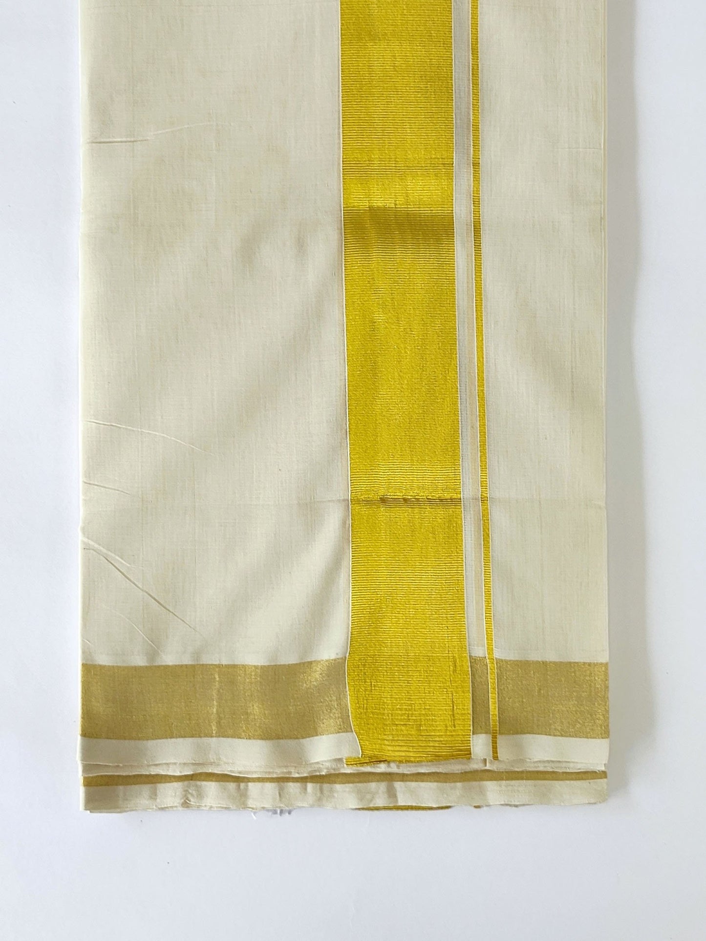 Premium Wedding Handloom Kasavu Mundu for Men