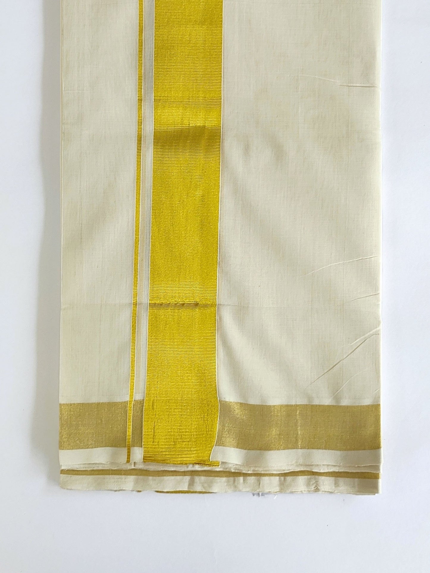 Premium Wedding Handloom Kasavu Mundu for Men