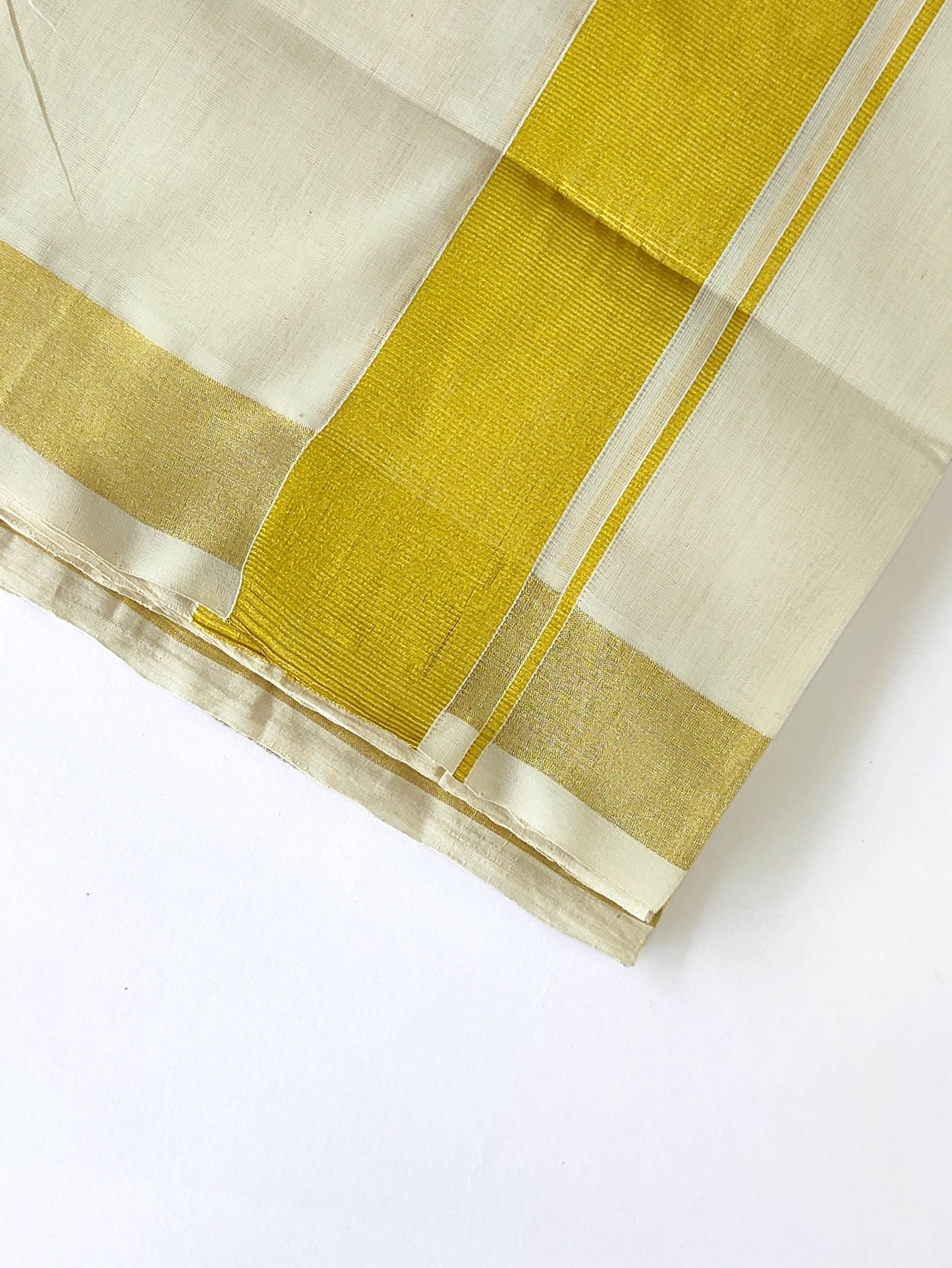 Premium Wedding Handloom Kasavu Mundu for Men