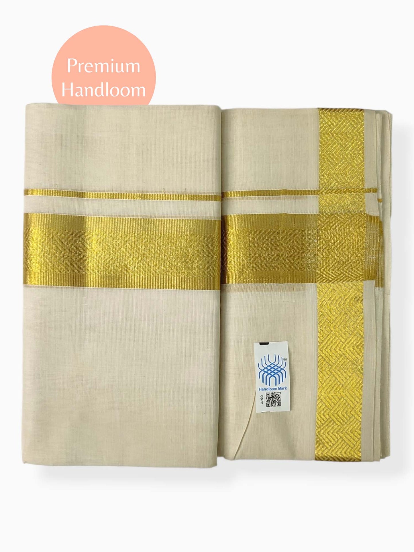 Premium Wedding Handloom Balaramapuram Unaakupaavu Kasavu Mundu for Men