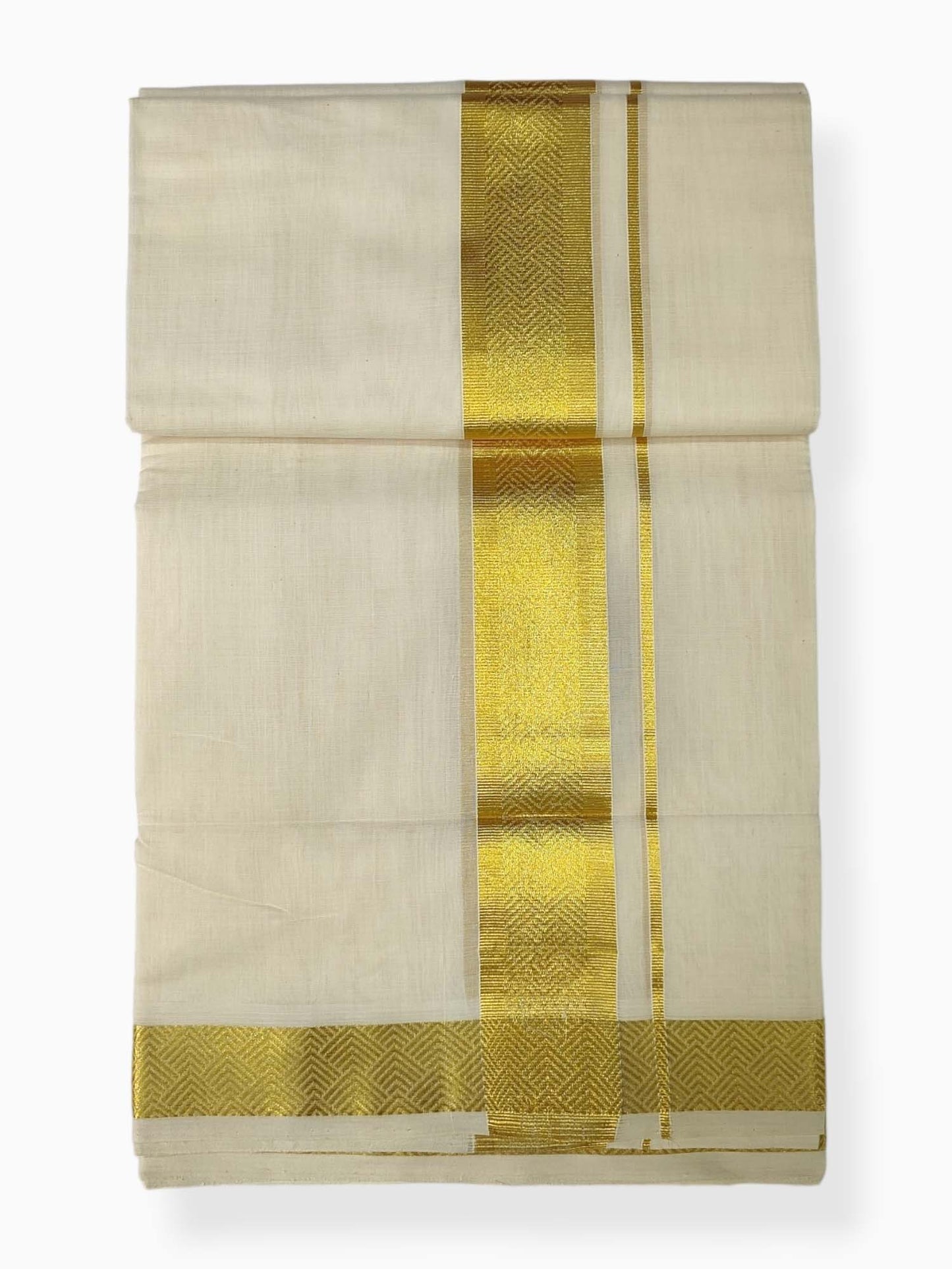 Premium Wedding Handloom Balaramapuram Unaakupaavu Kasavu Mundu for Men