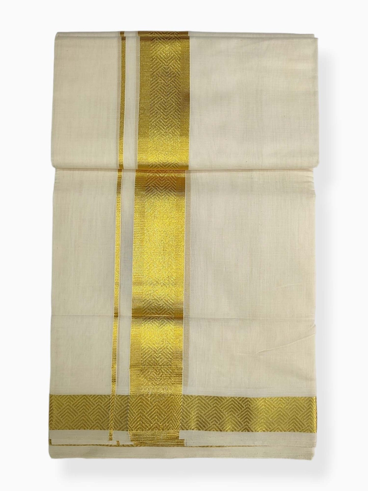 Premium Wedding Handloom Balaramapuram Unaakupaavu Kasavu Mundu for Men