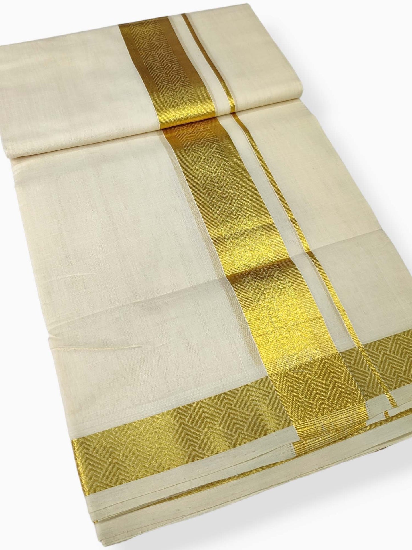 Premium Wedding Handloom Balaramapuram Unaakupaavu Kasavu Mundu for Men