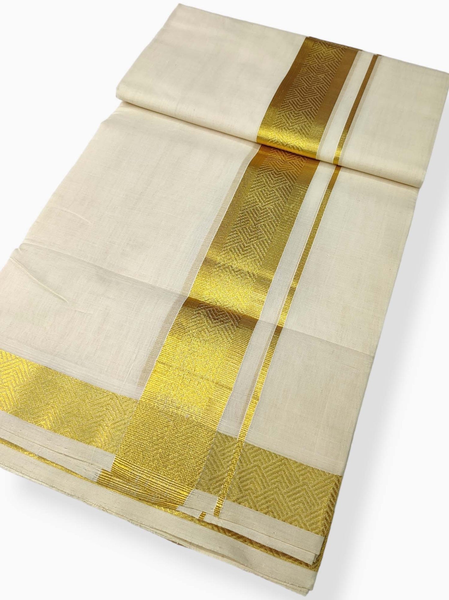 Premium Wedding Handloom Balaramapuram Unaakupaavu Kasavu Mundu for Men