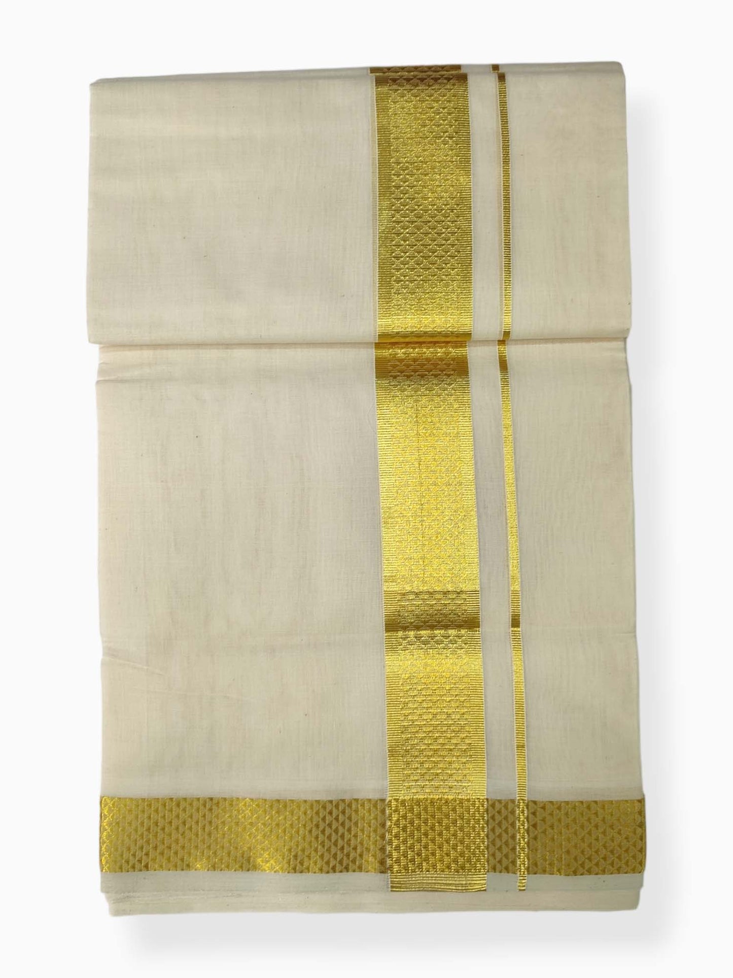 Premium Wedding Handloom Balaramapuram Unaakupaavu Kasavu Mundu for Men