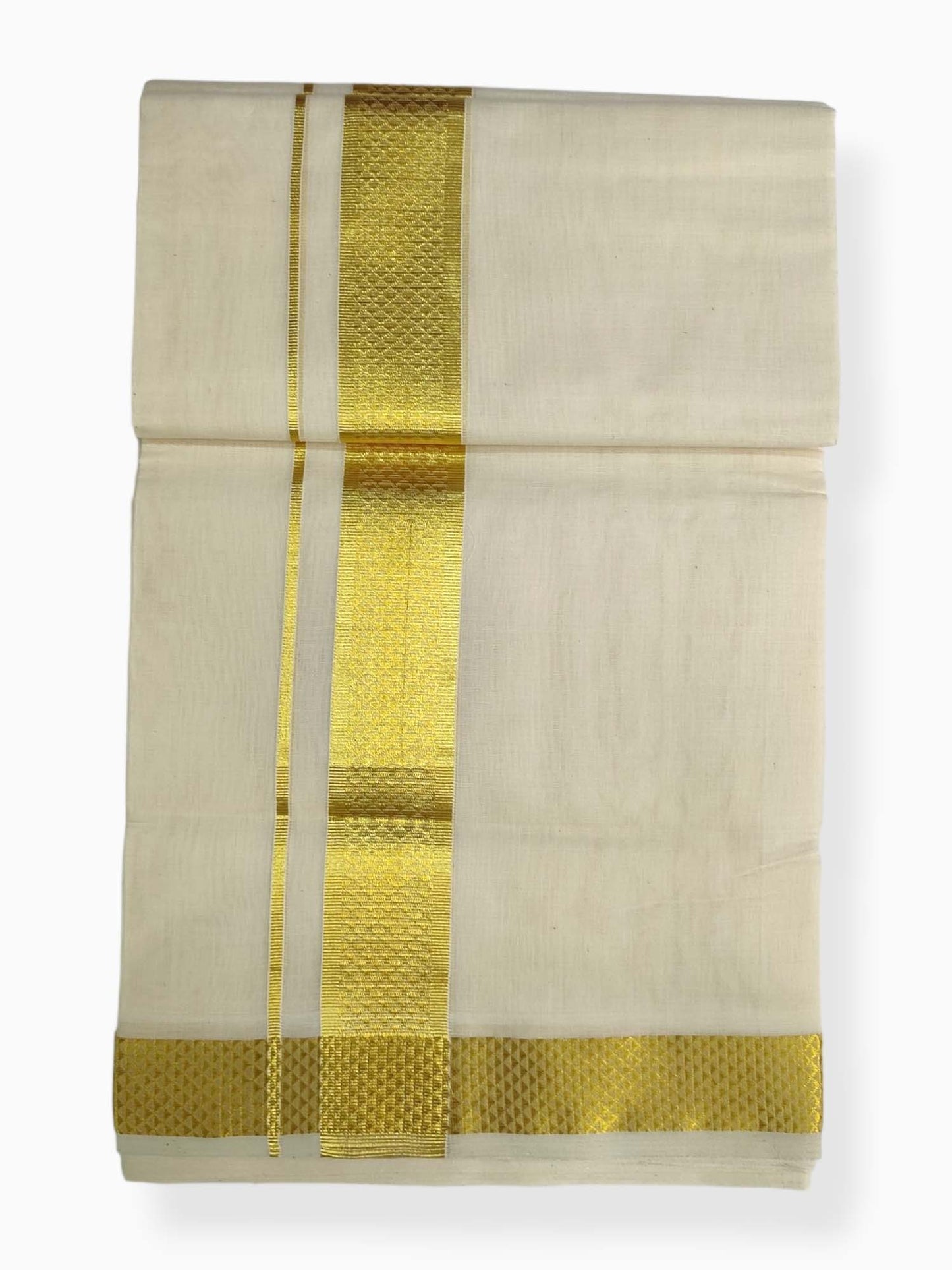 Premium Wedding Handloom Balaramapuram Unaakupaavu Kasavu Mundu for Men