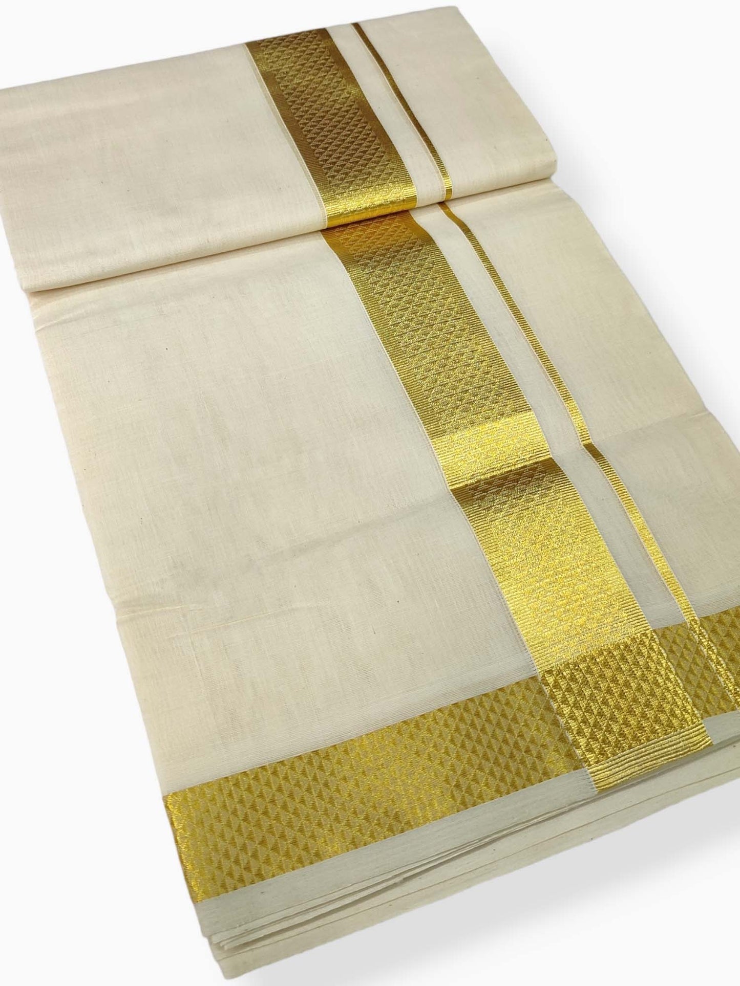 Premium Wedding Handloom Balaramapuram Unaakupaavu Kasavu Mundu for Men