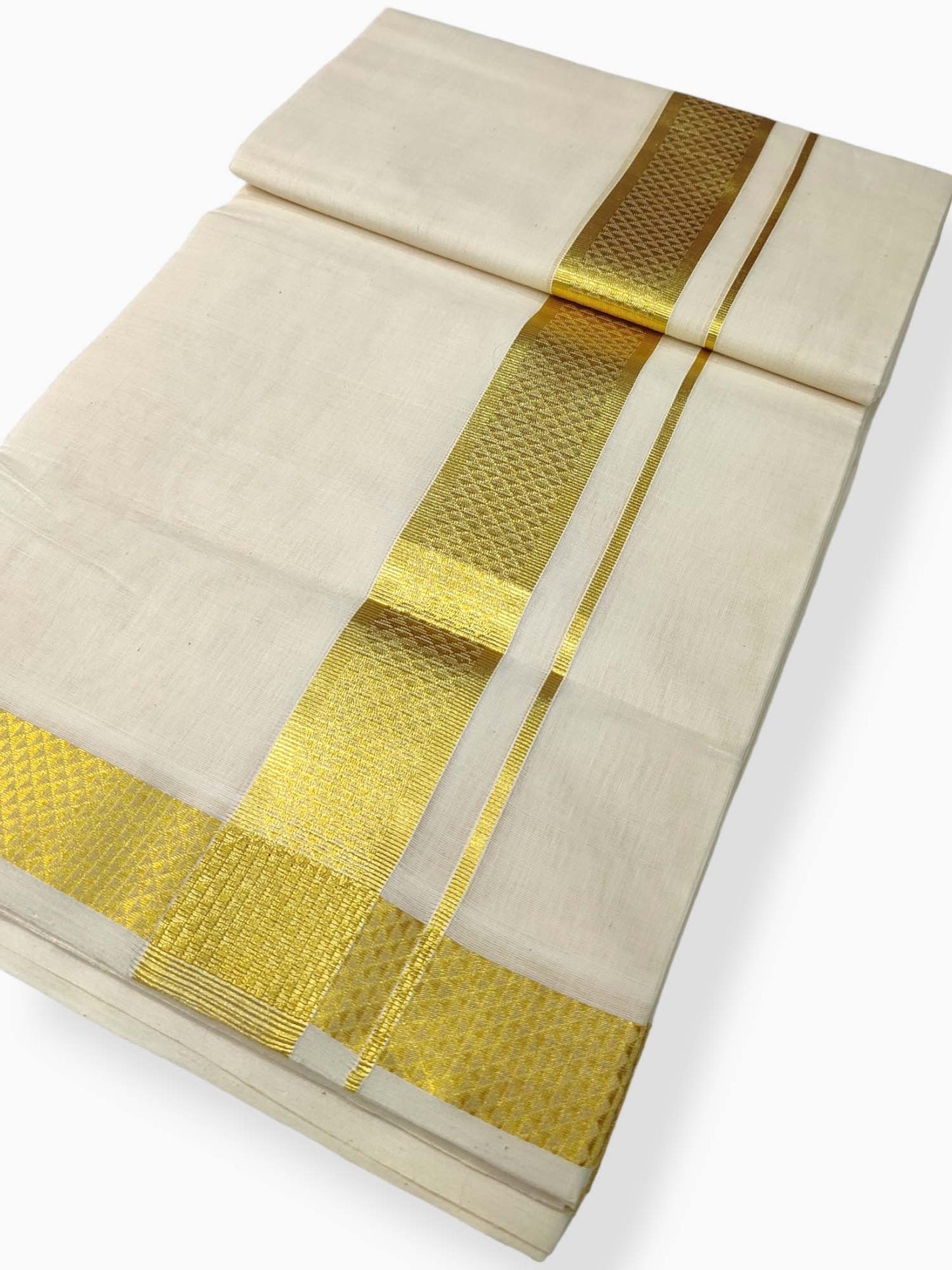 Premium Wedding Handloom Balaramapuram Unaakupaavu Kasavu Mundu for Men