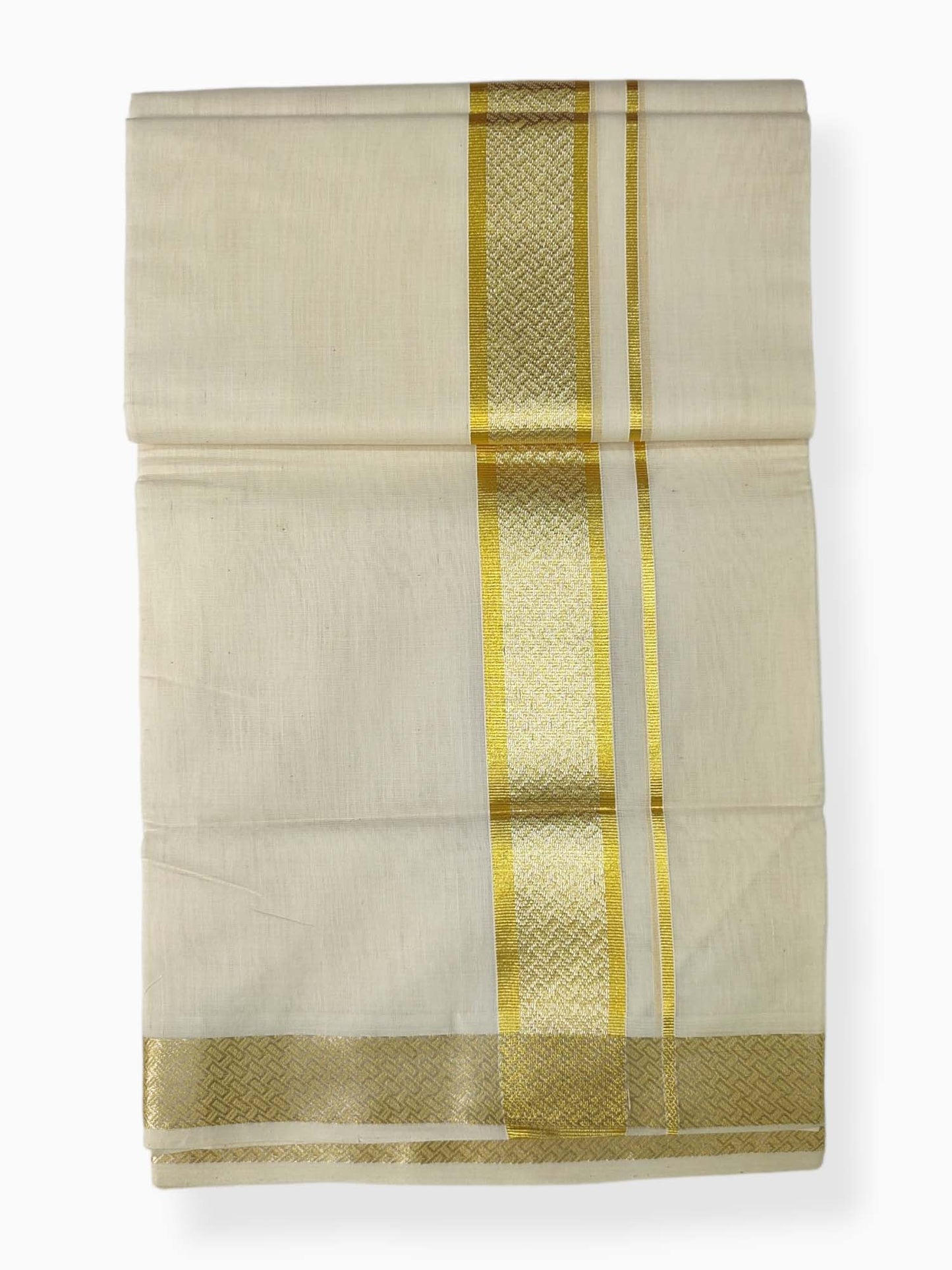 Premium Wedding Handloom Balaramapuram Unaakupaavu Kasavu Mundu for Men