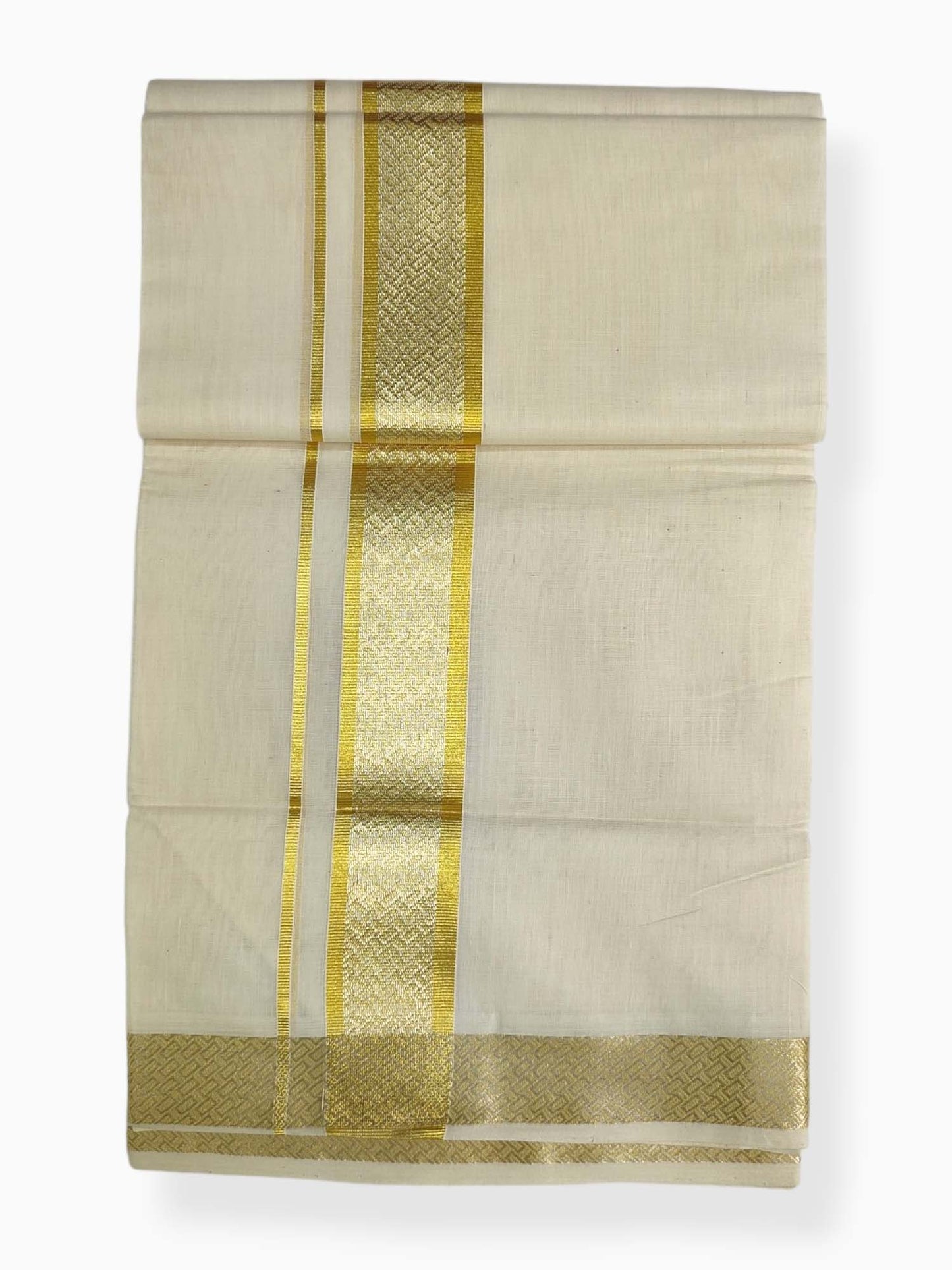 Premium Wedding Handloom Balaramapuram Unaakupaavu Kasavu Mundu for Men
