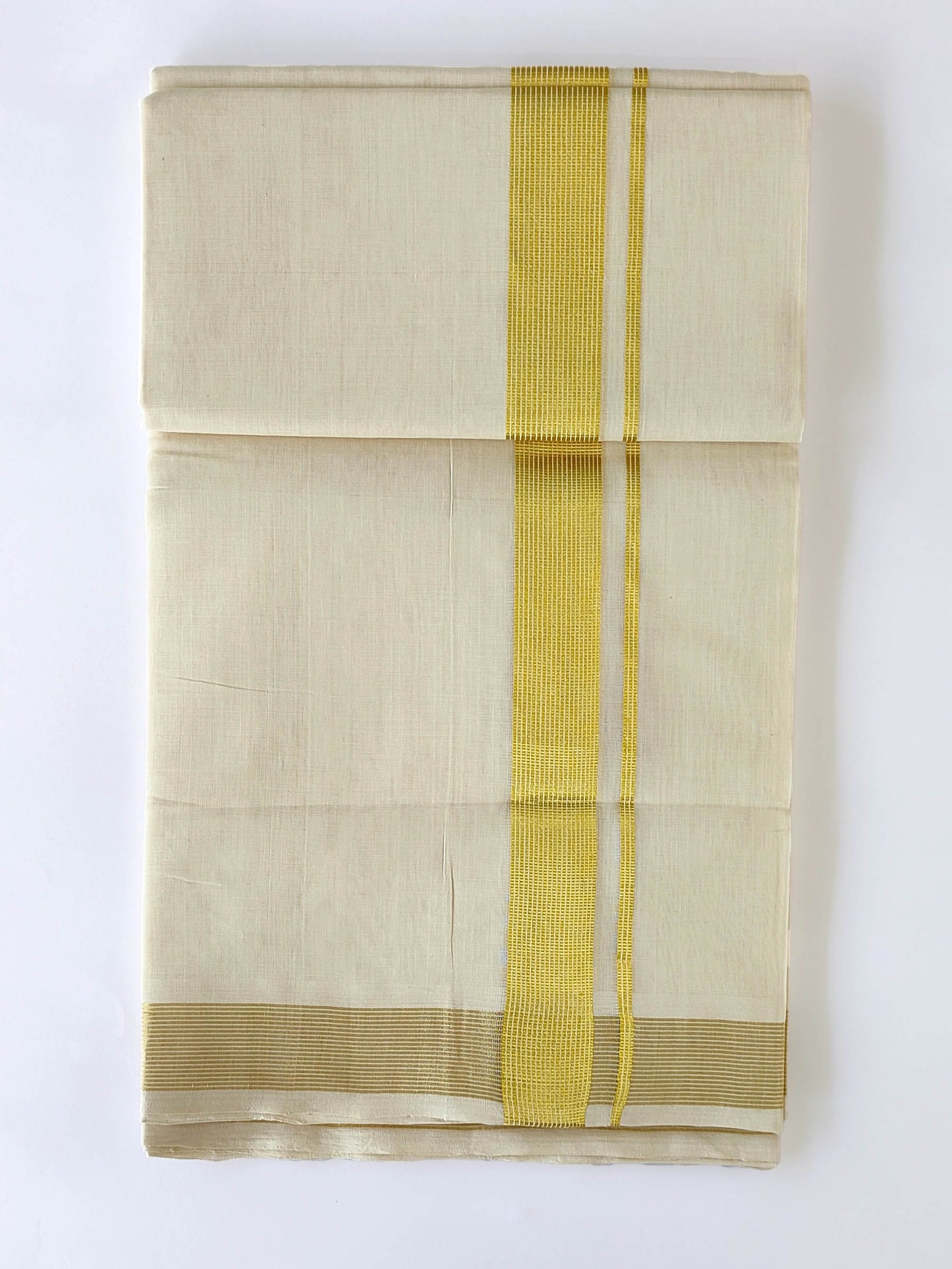 Premium Wedding Handloom Kasavu Mundu for Men