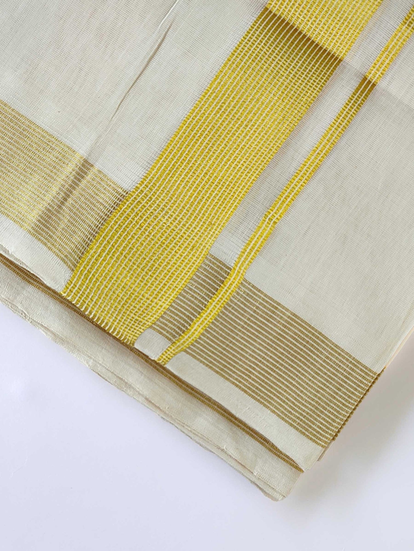 Premium Wedding Handloom Kasavu Mundu for Men