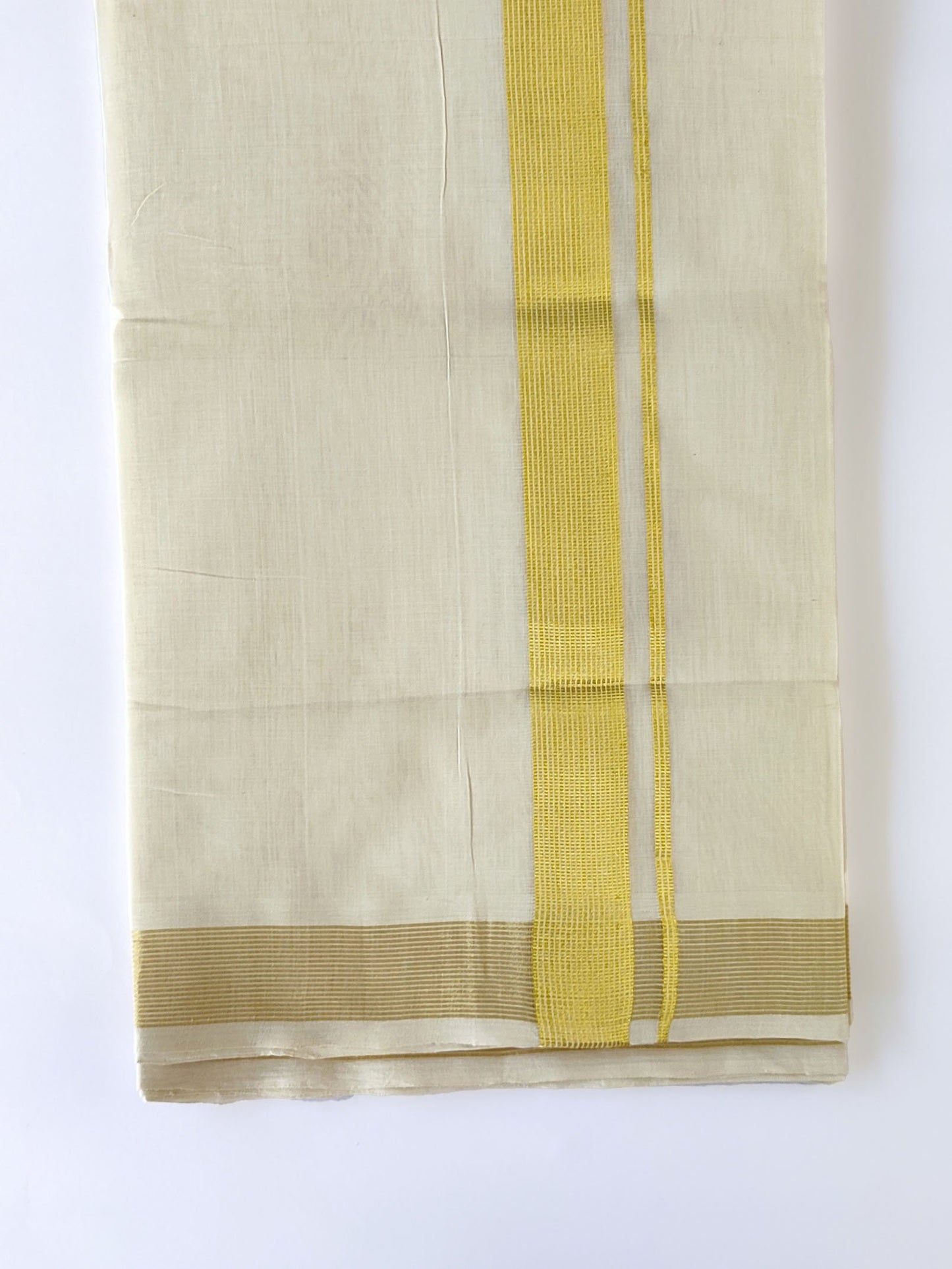 Premium Wedding Handloom Kasavu Mundu for Men