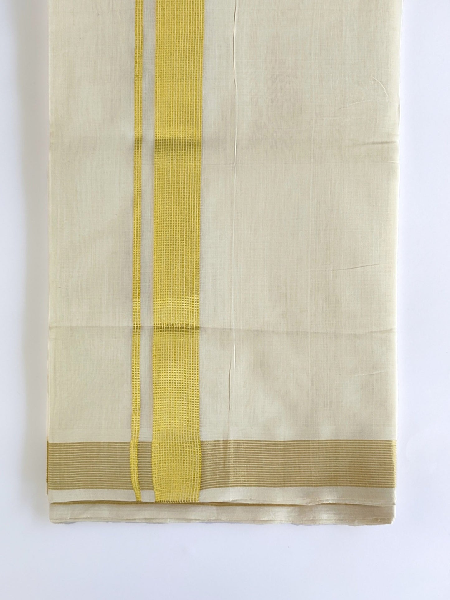 Premium Wedding Handloom Kasavu Mundu for Men