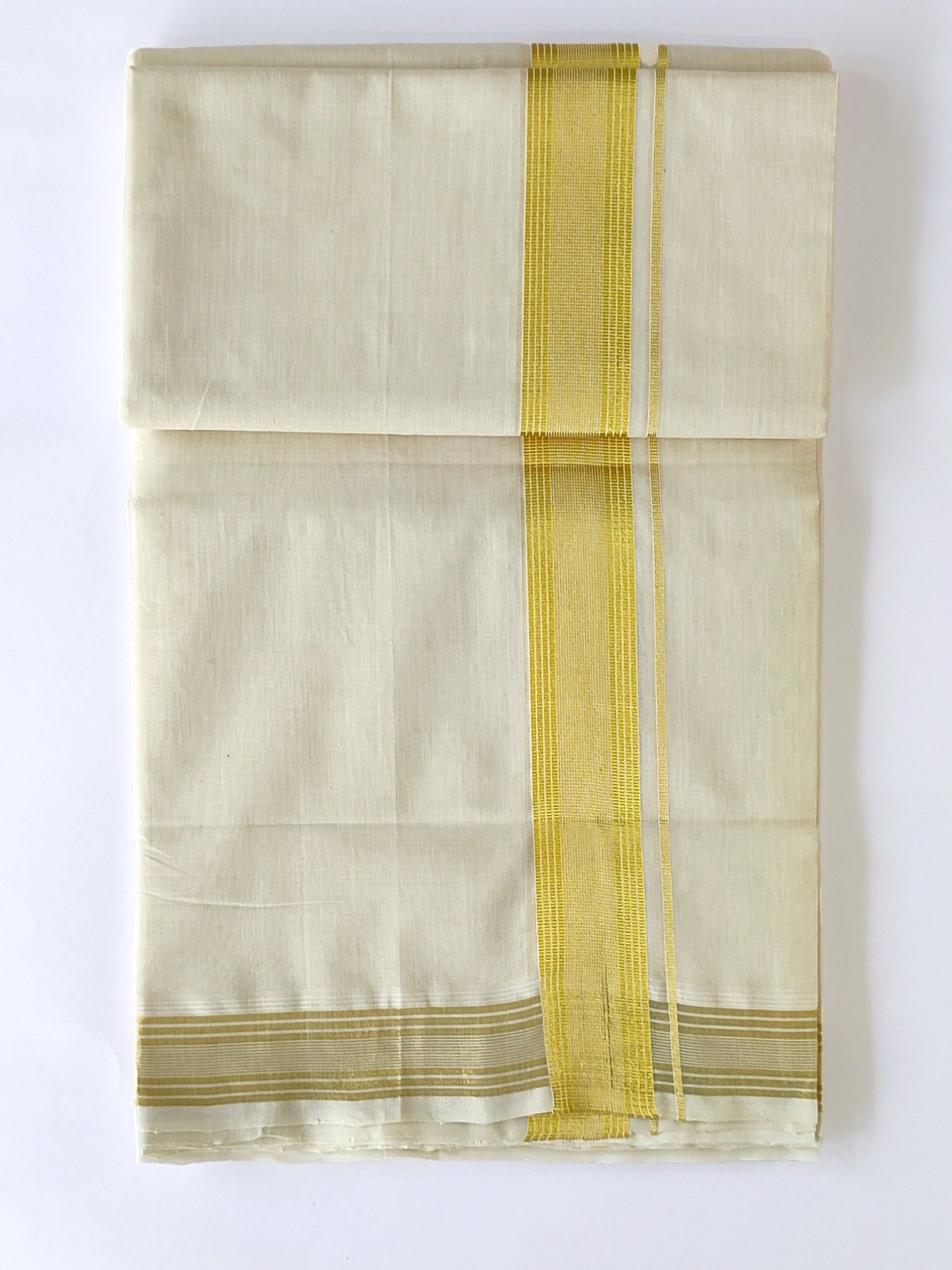 Premium Wedding Handloom Kasavu Mundu for Men