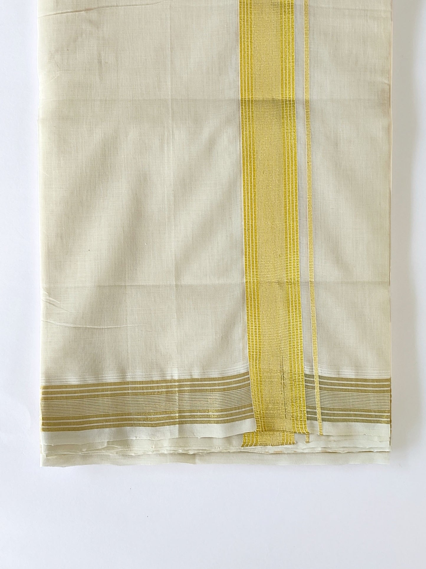 Premium Wedding Handloom Kasavu Mundu for Men