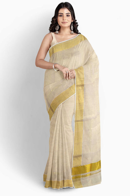 Kuthampully Handloom Kasavu Saree