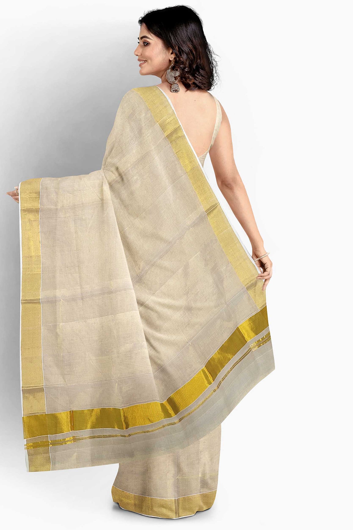 Kuthampully Handloom Kasavu Saree