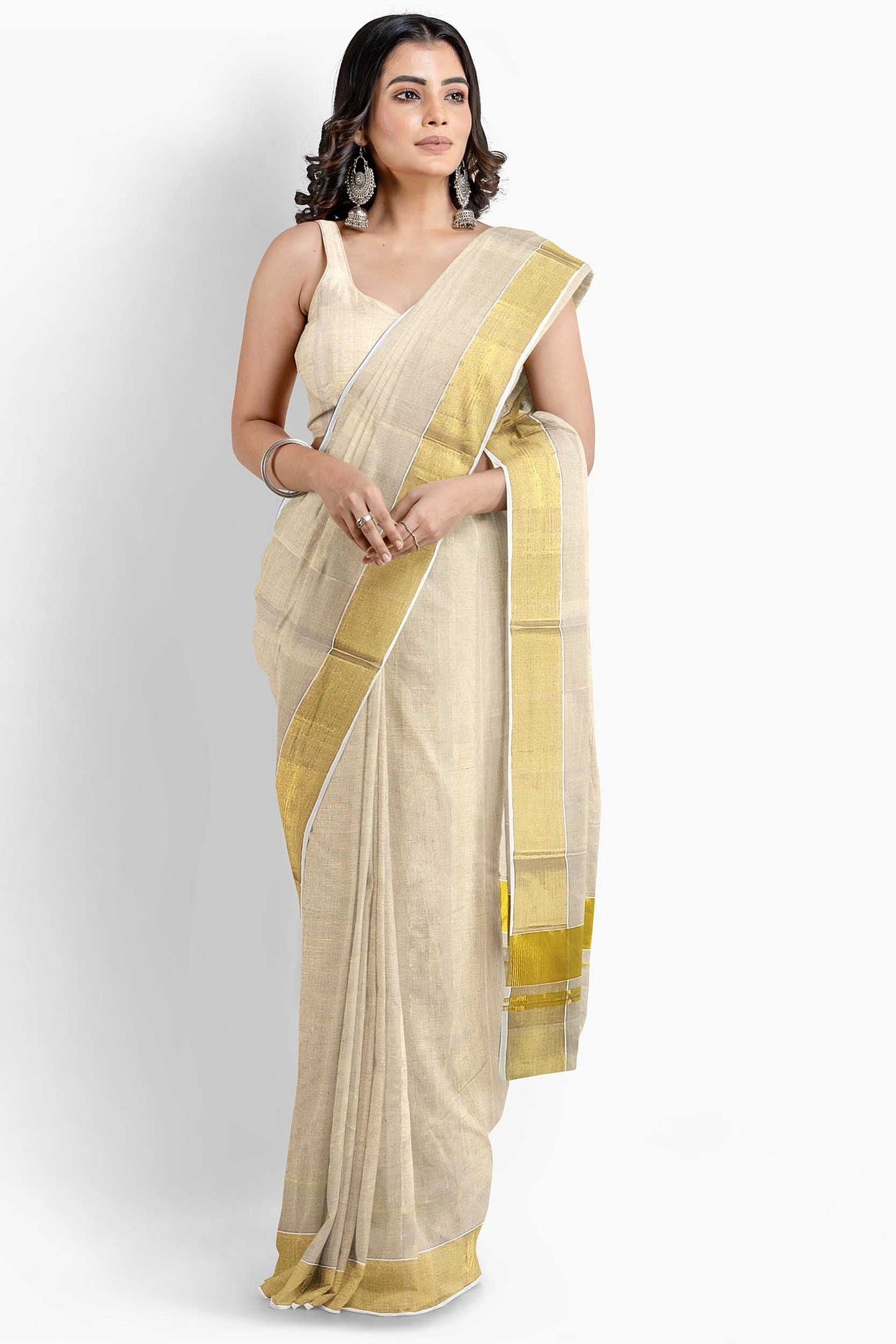 Kuthampully Handloom Kasavu Saree