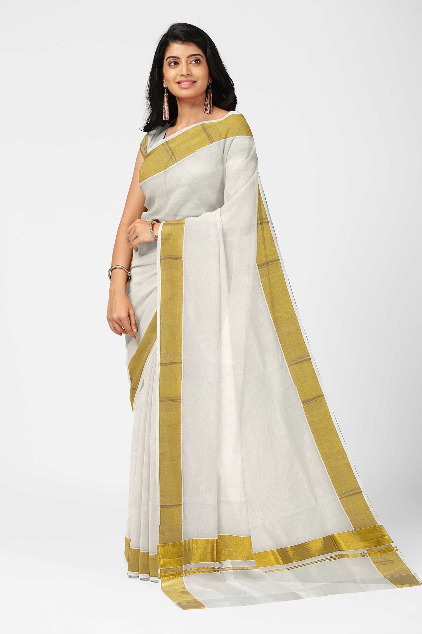 Kuthampully Handloom Kasavu Saree