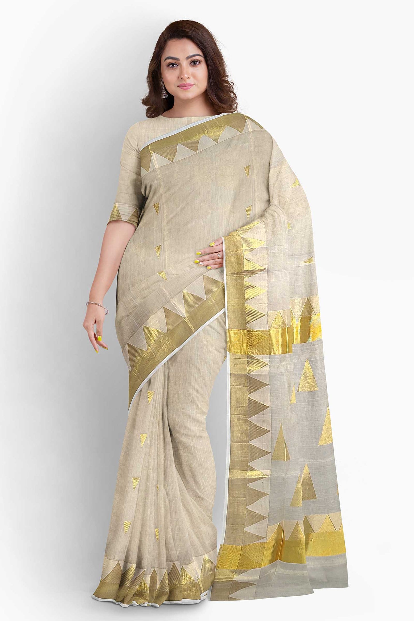 Kuthampully Handloom Kasavu Saree