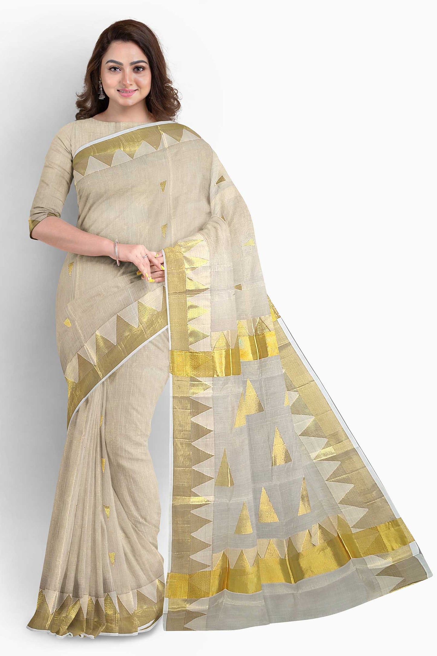 Kuthampully Handloom Kasavu Saree