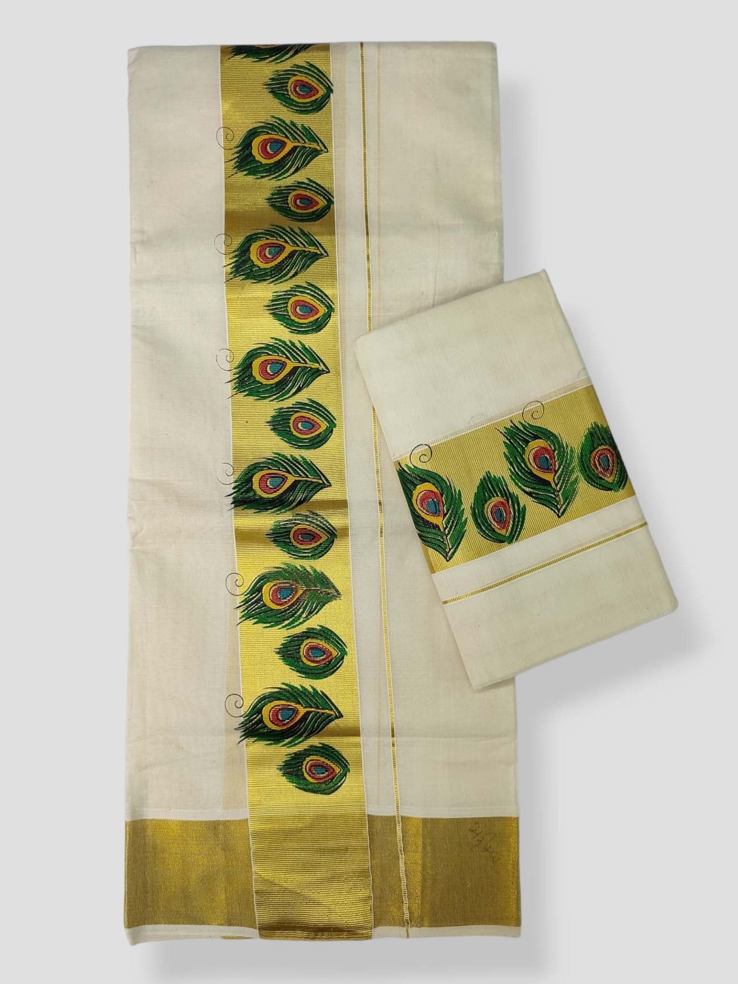 Kerala Single Printed Set Mundu Neriyathum