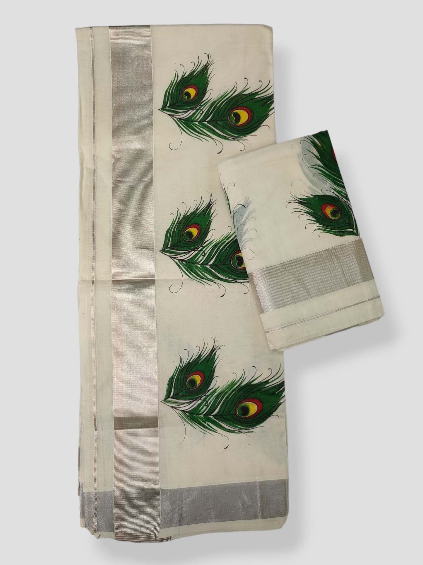 Kerala Single Printed Set Mundu Neriyathum