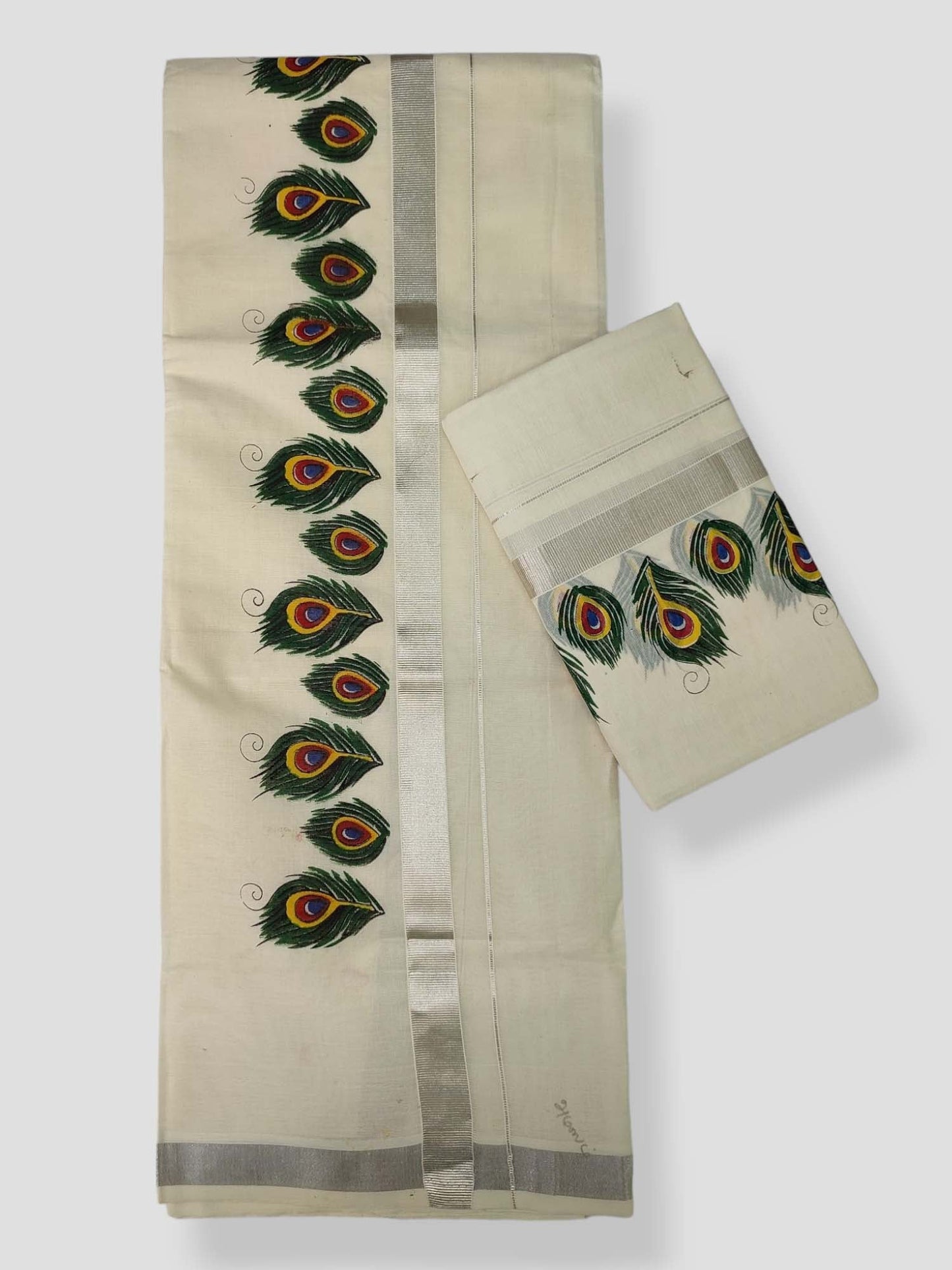 Kerala Single Printed Set Mundu Neriyathum