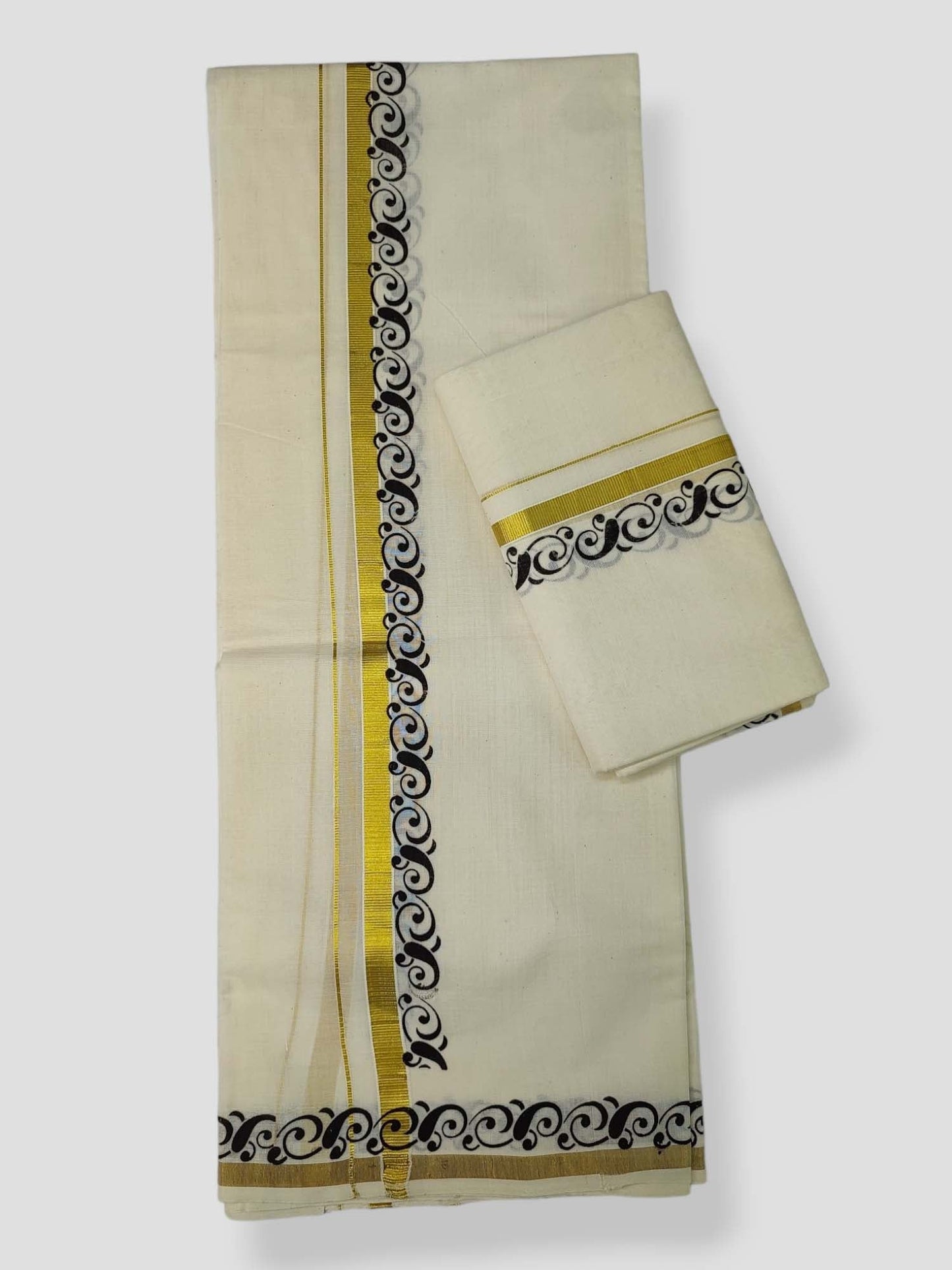 Kerala Single Printed Set Mundu Neriyathum