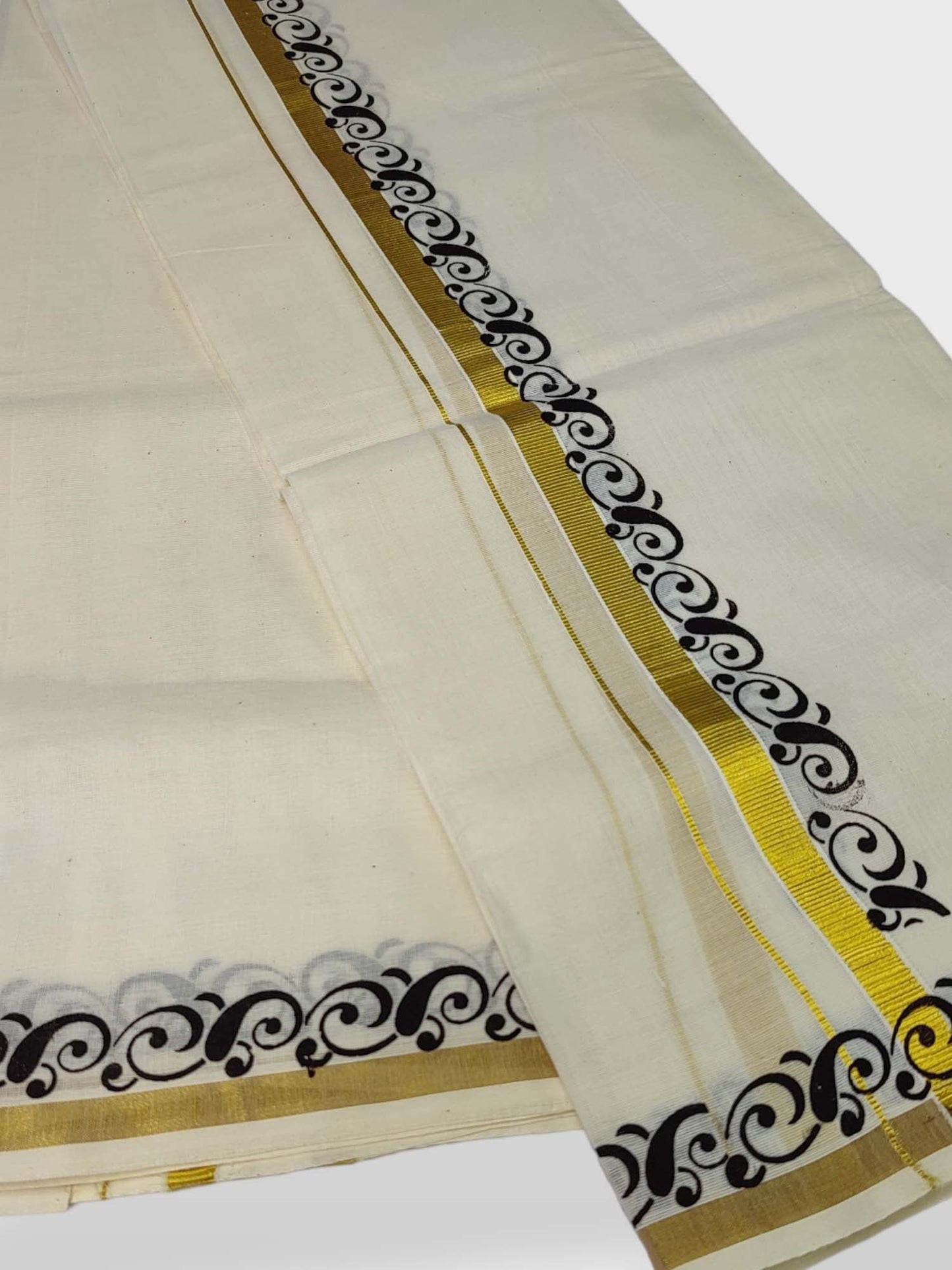 Kerala Single Printed Set Mundu Neriyathum