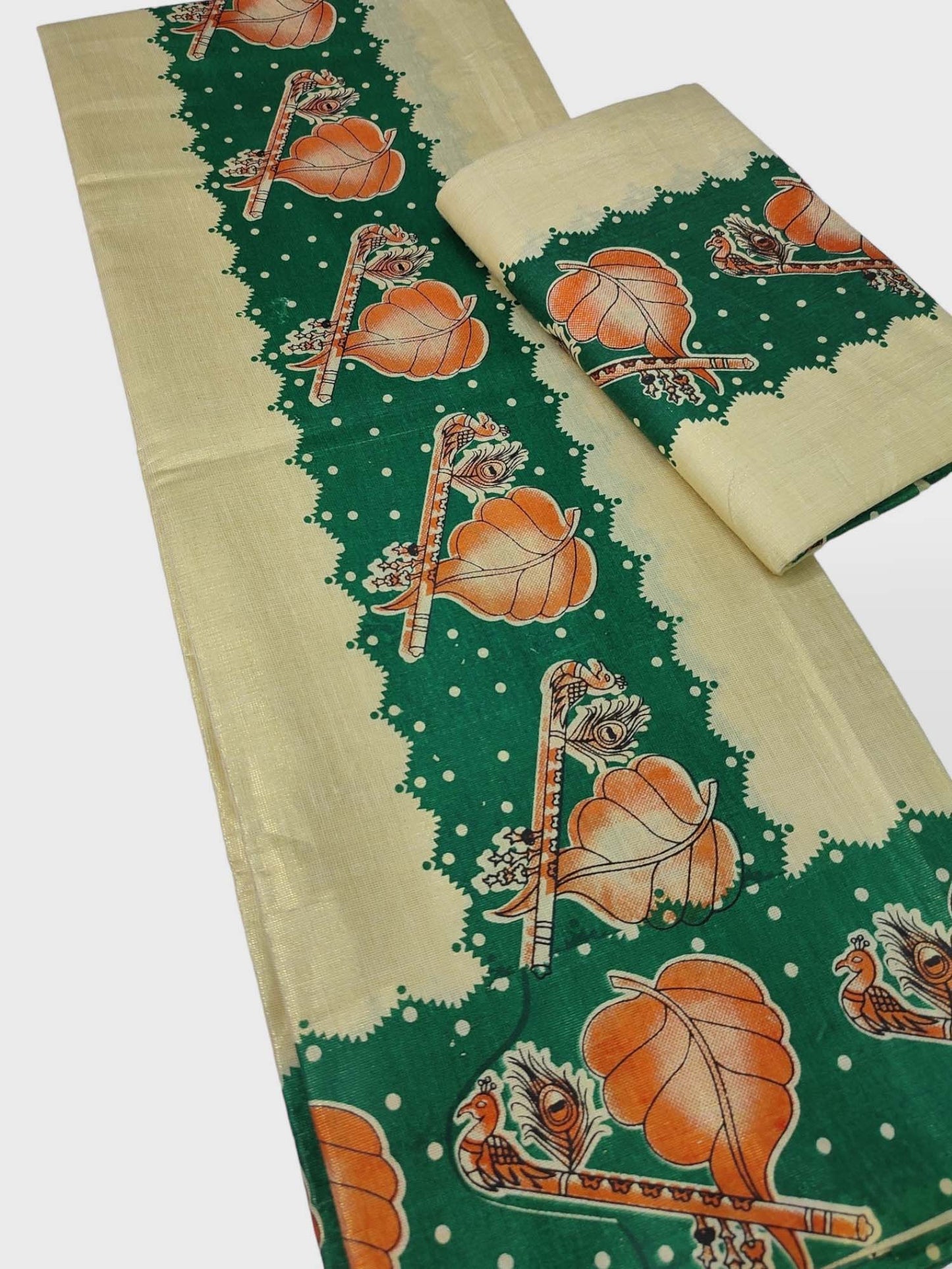 Kerala Single Printed Set Mundu Neriyathum