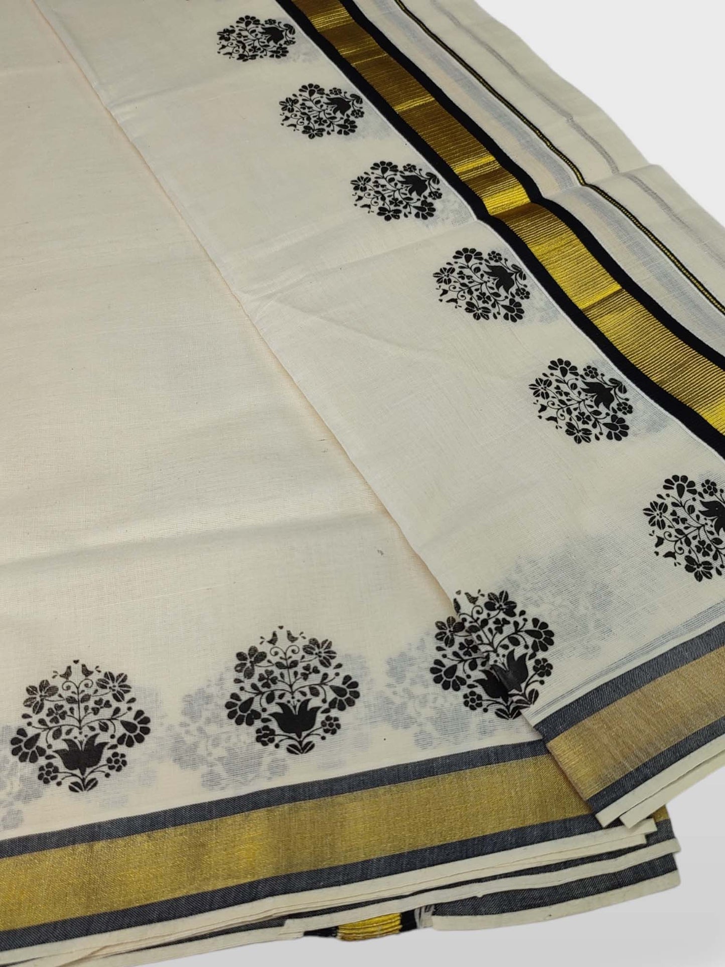 Kerala Single Printed Set Mundu Neriyathum