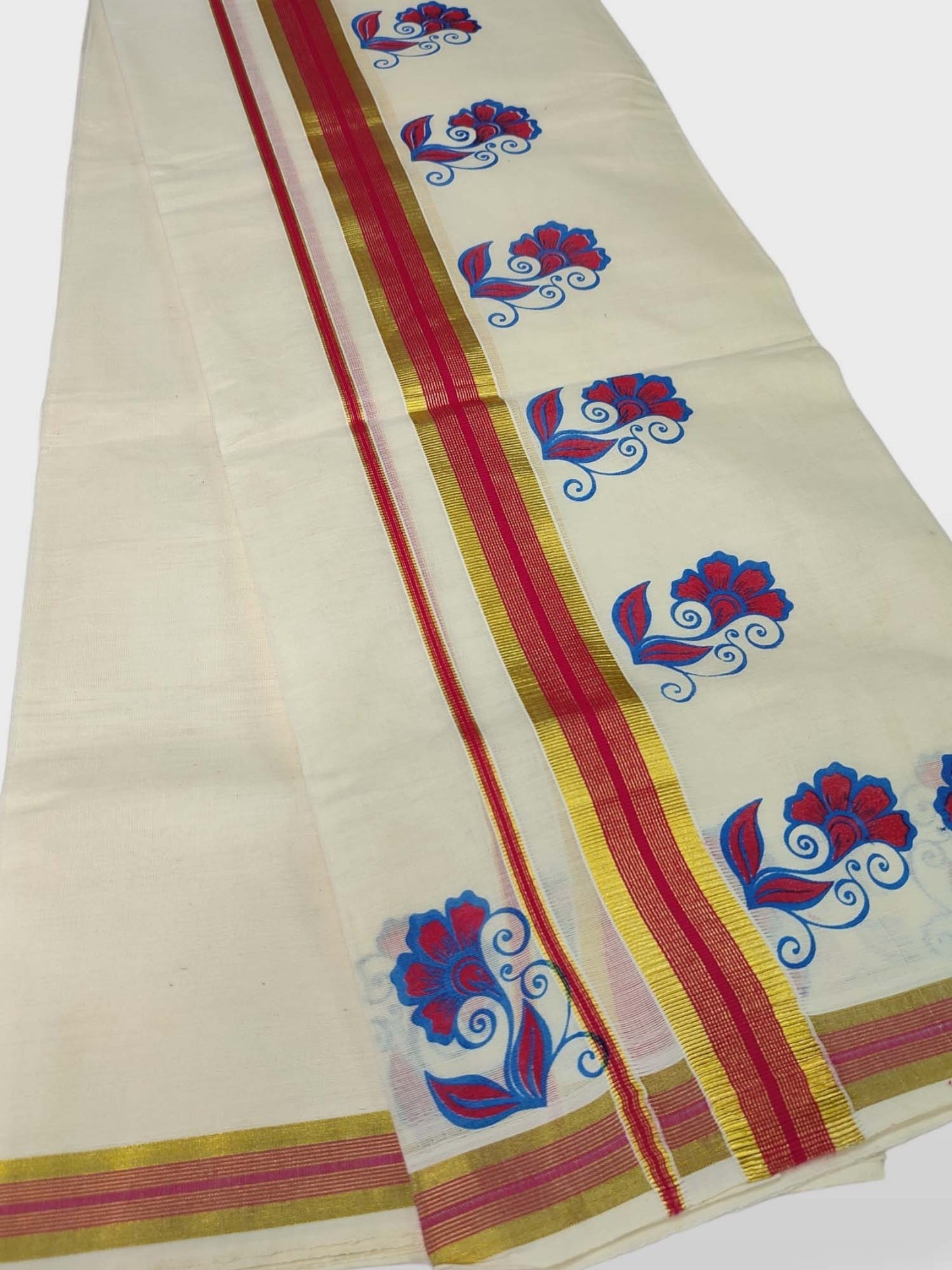 Kerala Single Printed Set Mundu Neriyathum